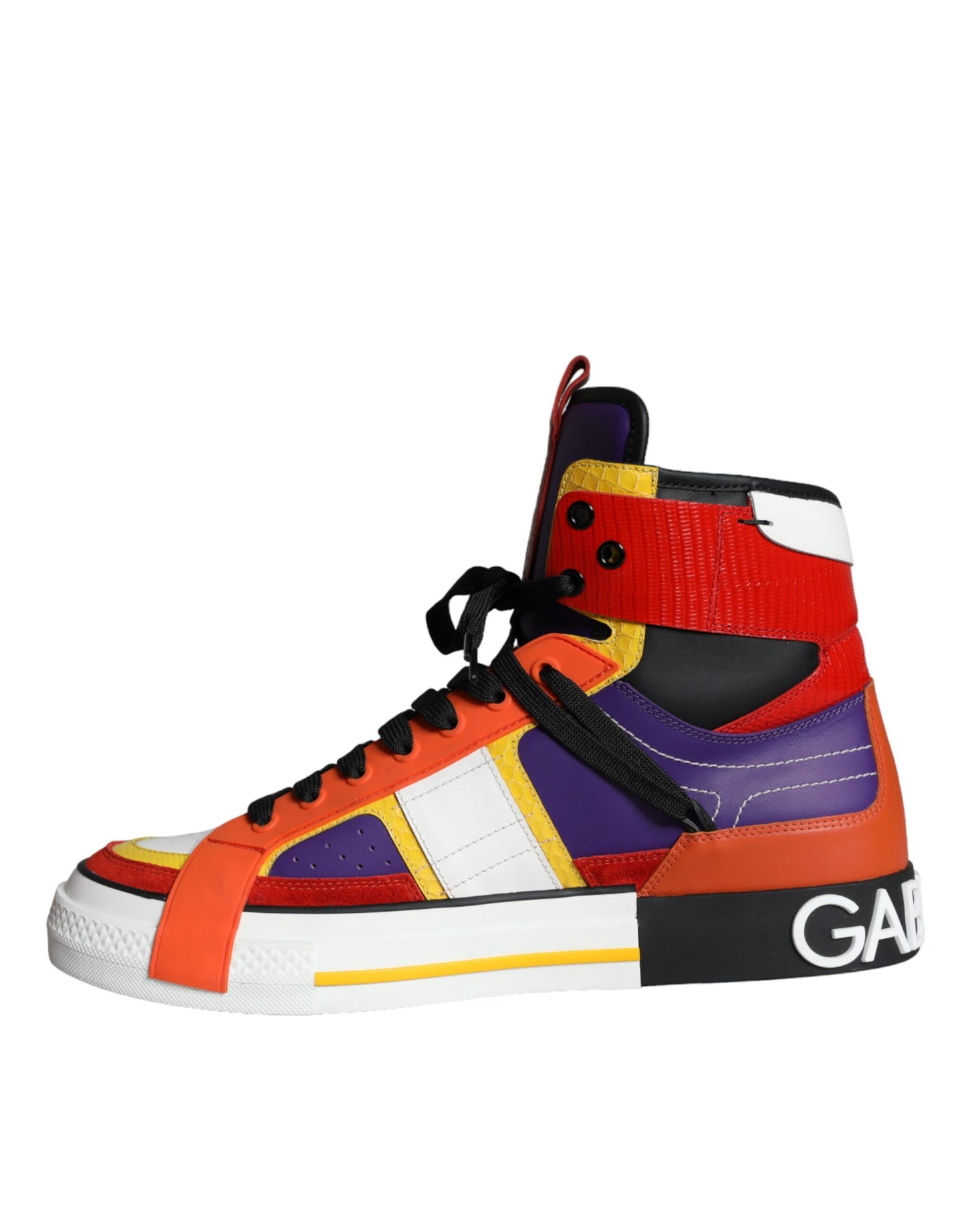 Dolce & Gabbana Multicolor Leder High Top Sneakers Schuhe