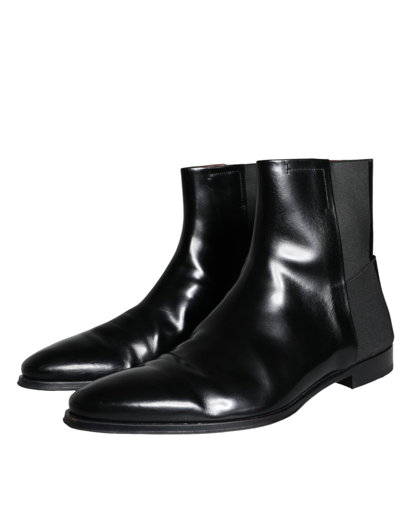 Dolce & Gabbana Schwarzes Kalbsleder Herrenstiefel Herrenschuhe