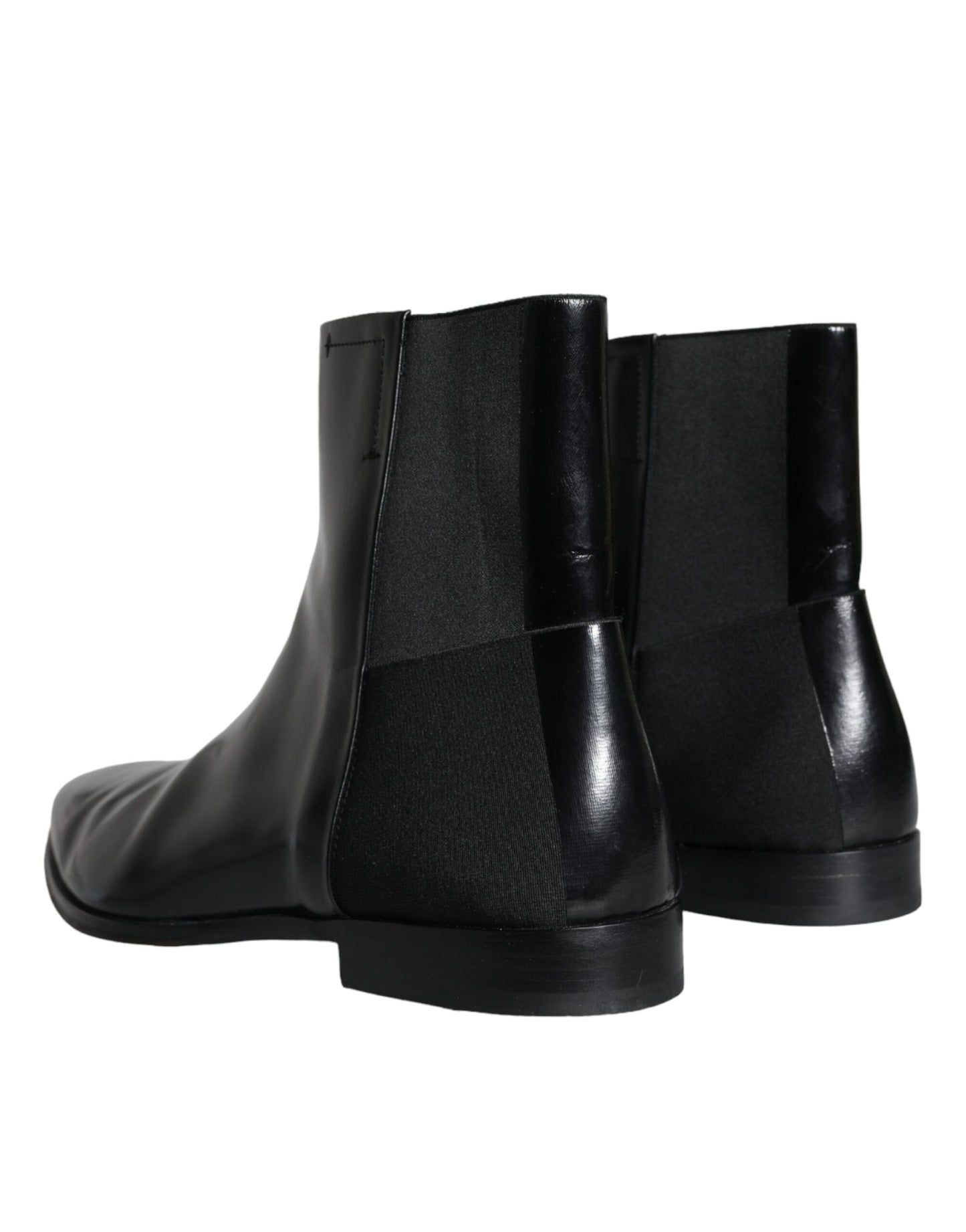 Dolce & Gabbana Schwarzes Kalbsleder Herrenstiefel Herrenschuhe