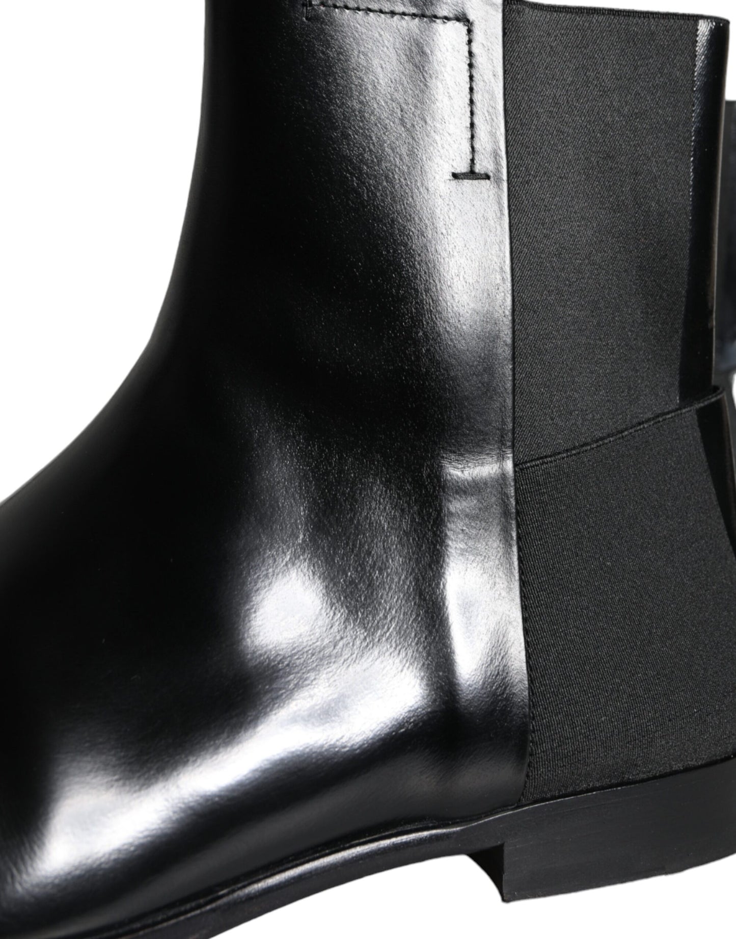 Dolce & Gabbana Schwarzes Kalbsleder Herrenstiefel Herrenschuhe