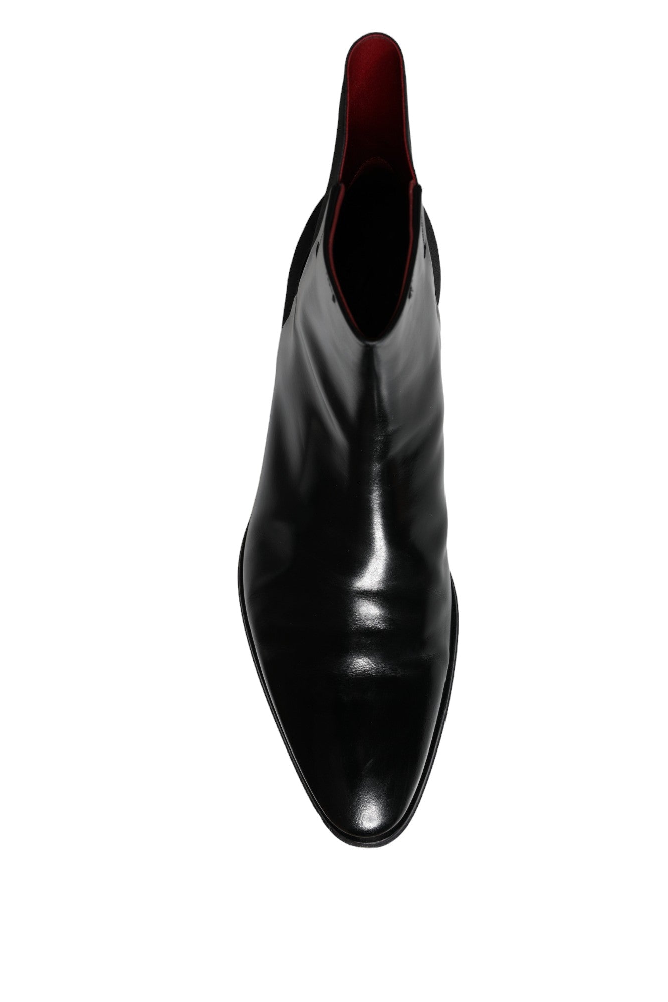 Dolce & Gabbana Schwarzes Kalbsleder Herrenstiefel Herrenschuhe