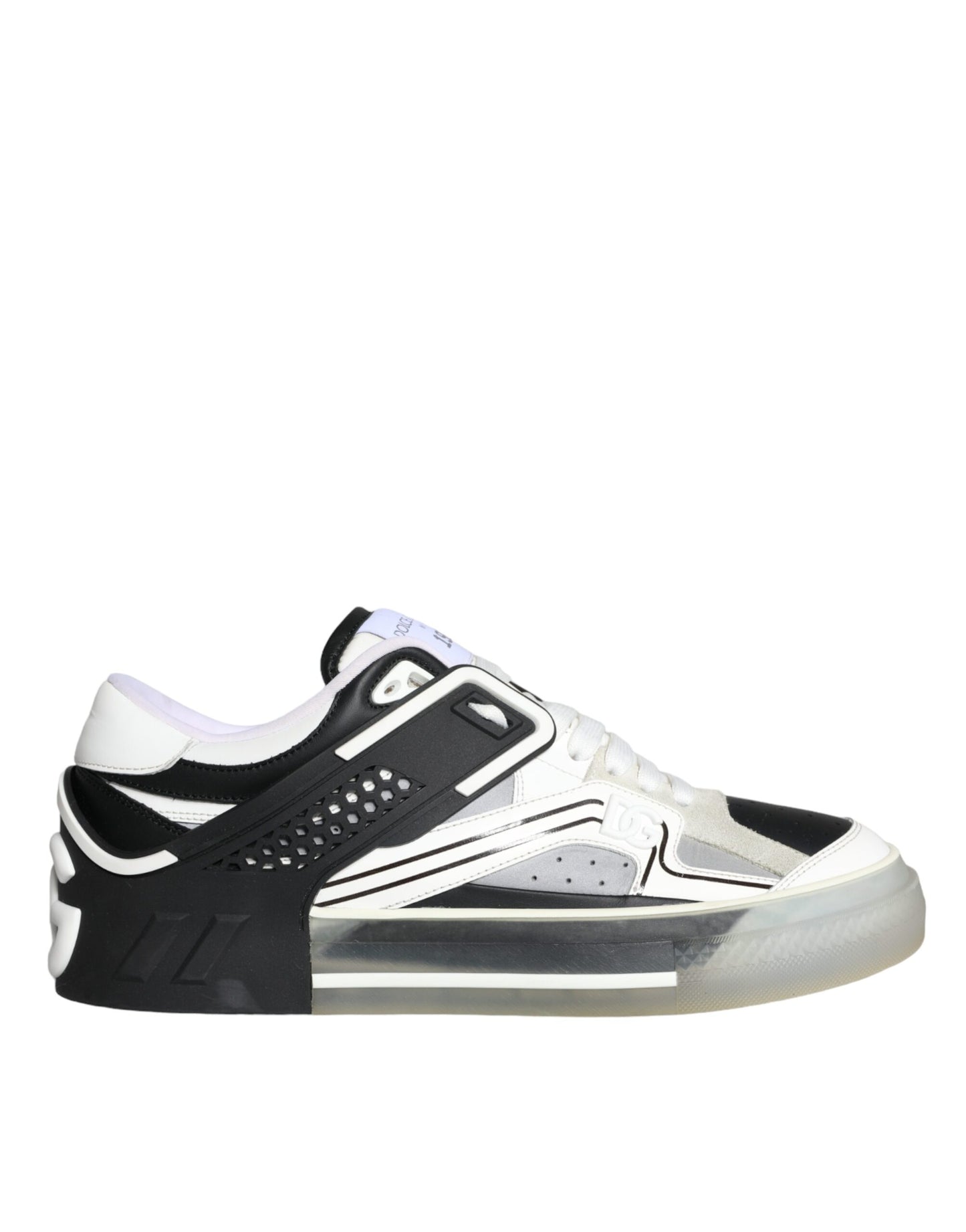 Dolce & Gabbana Schwarz Silber Custom 2.Zero Low Top Sneakers Schuhe