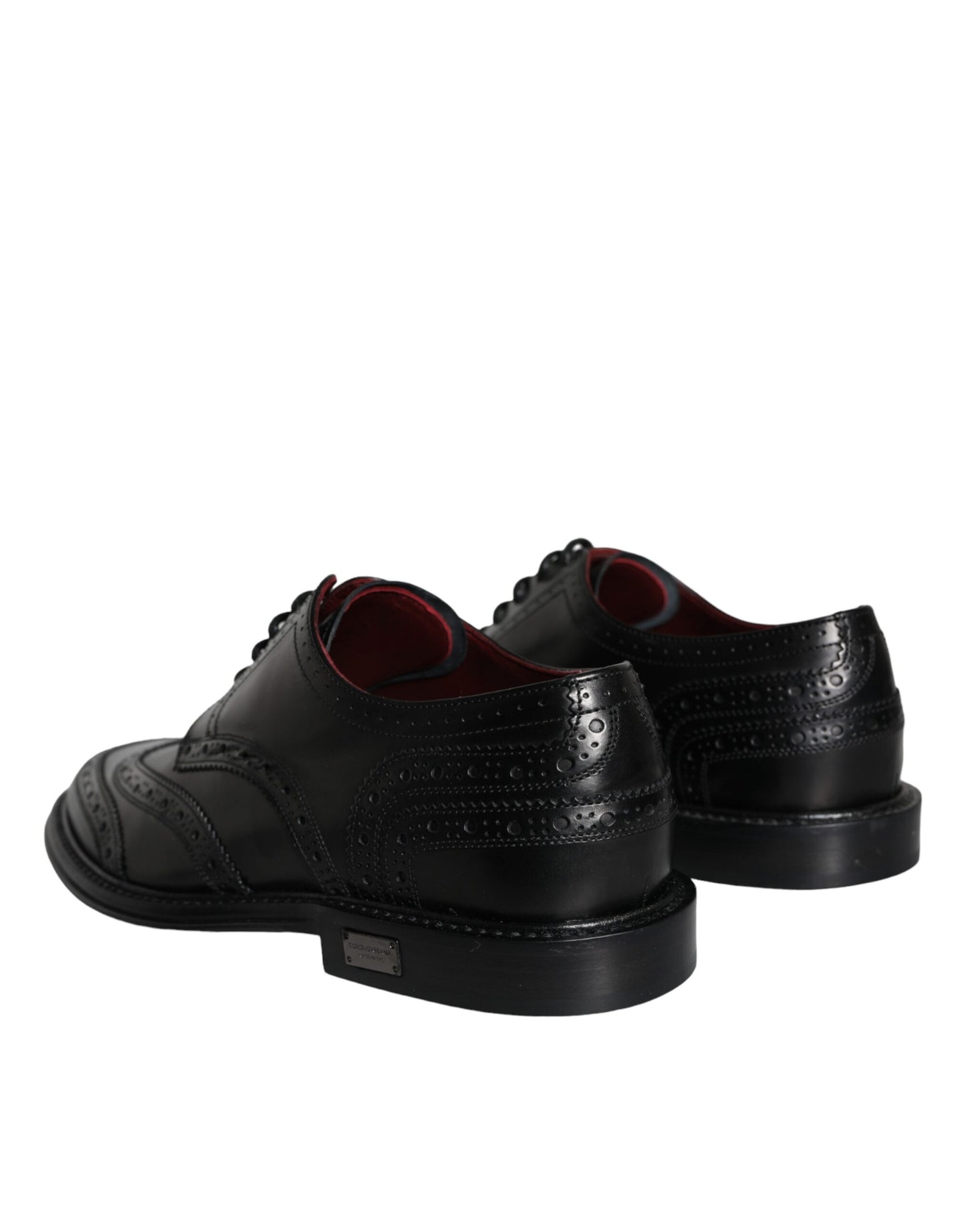 Dolce & Gabbana Schwarzes Leder Oxford Wingtip Formale Männer Schuhe