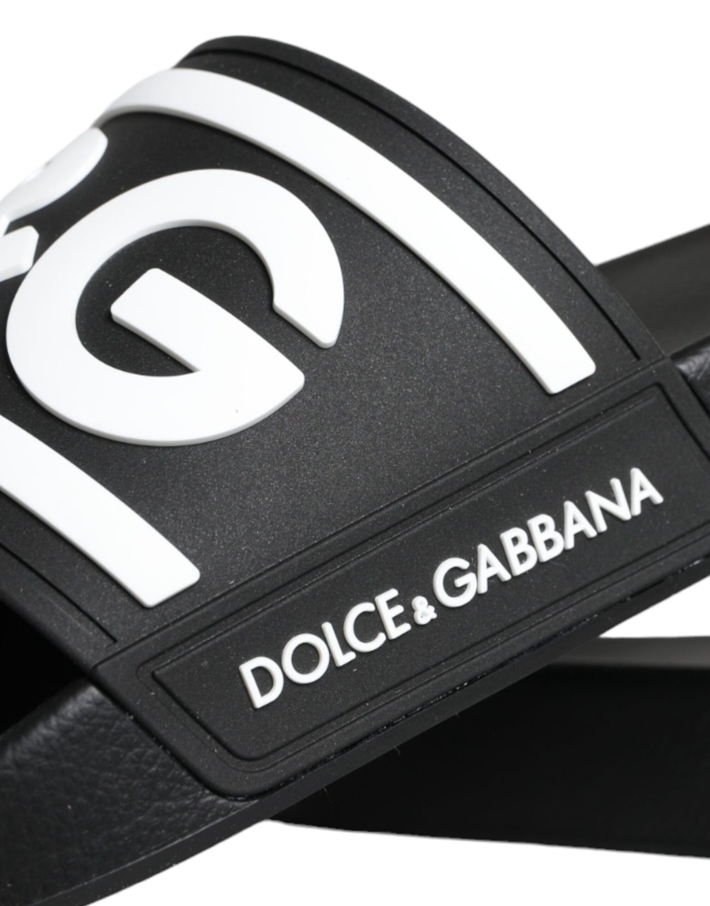 Dolce & Gabbana Schwarz Weiß Sandalen Gummi Beachwear Schuhe