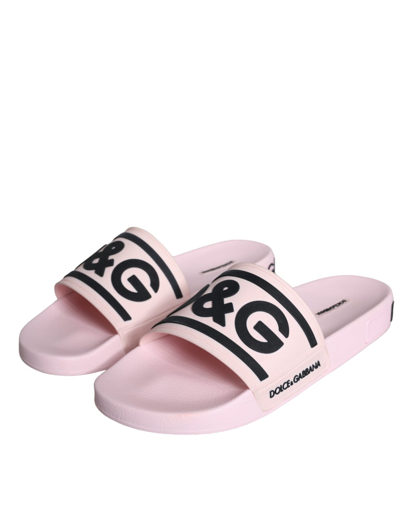 Dolce & Gabbana Schwarz Rosa Sandalen Gummi Männer Beachwear Schuhe