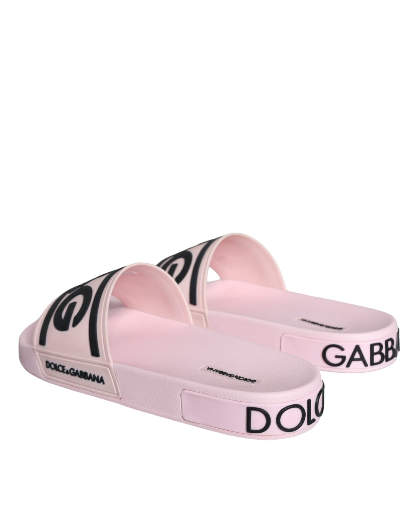 Dolce & Gabbana Schwarz Rosa Sandalen Gummi Männer Beachwear Schuhe