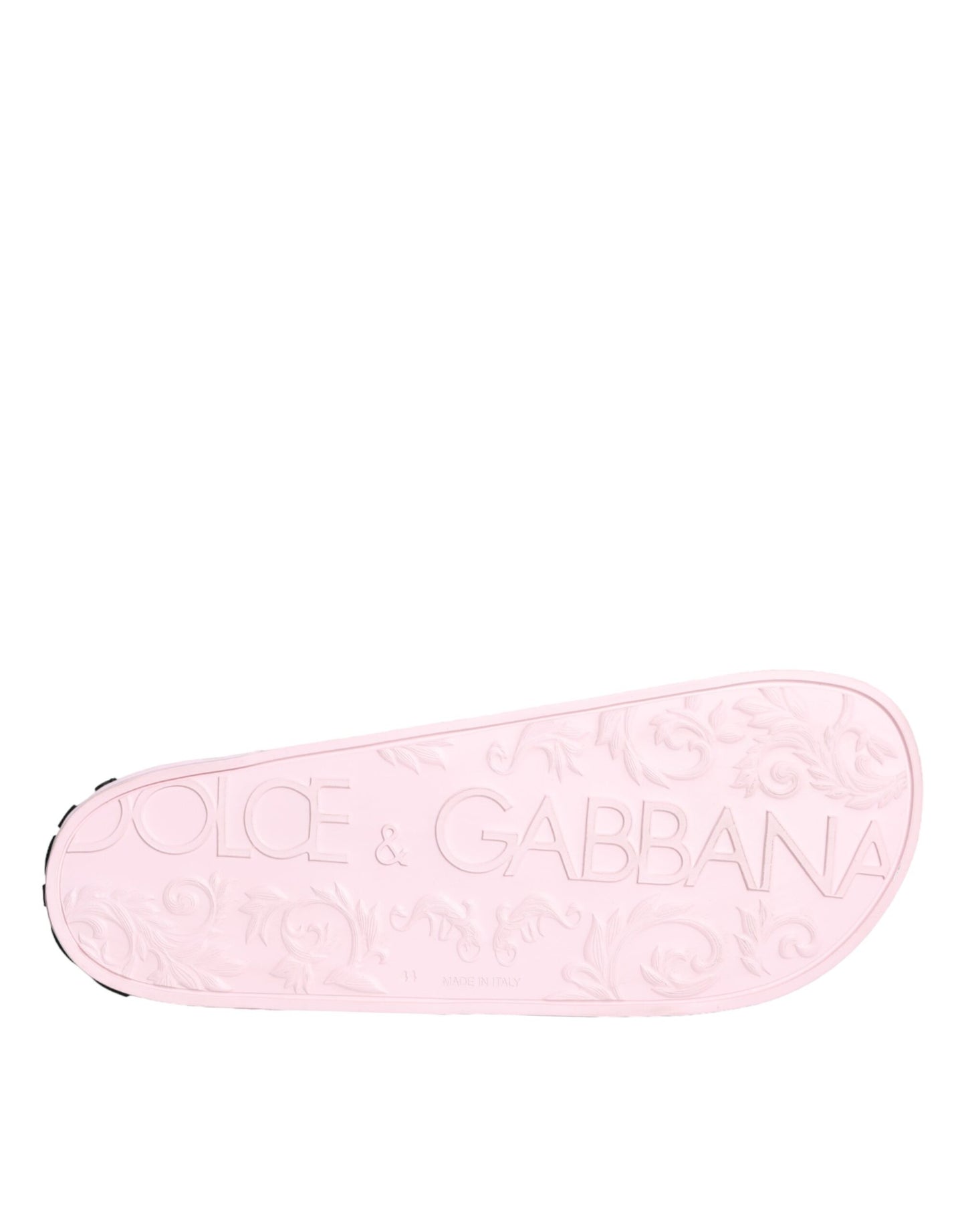 Dolce & Gabbana Schwarz Rosa Sandalen Gummi Männer Beachwear Schuhe