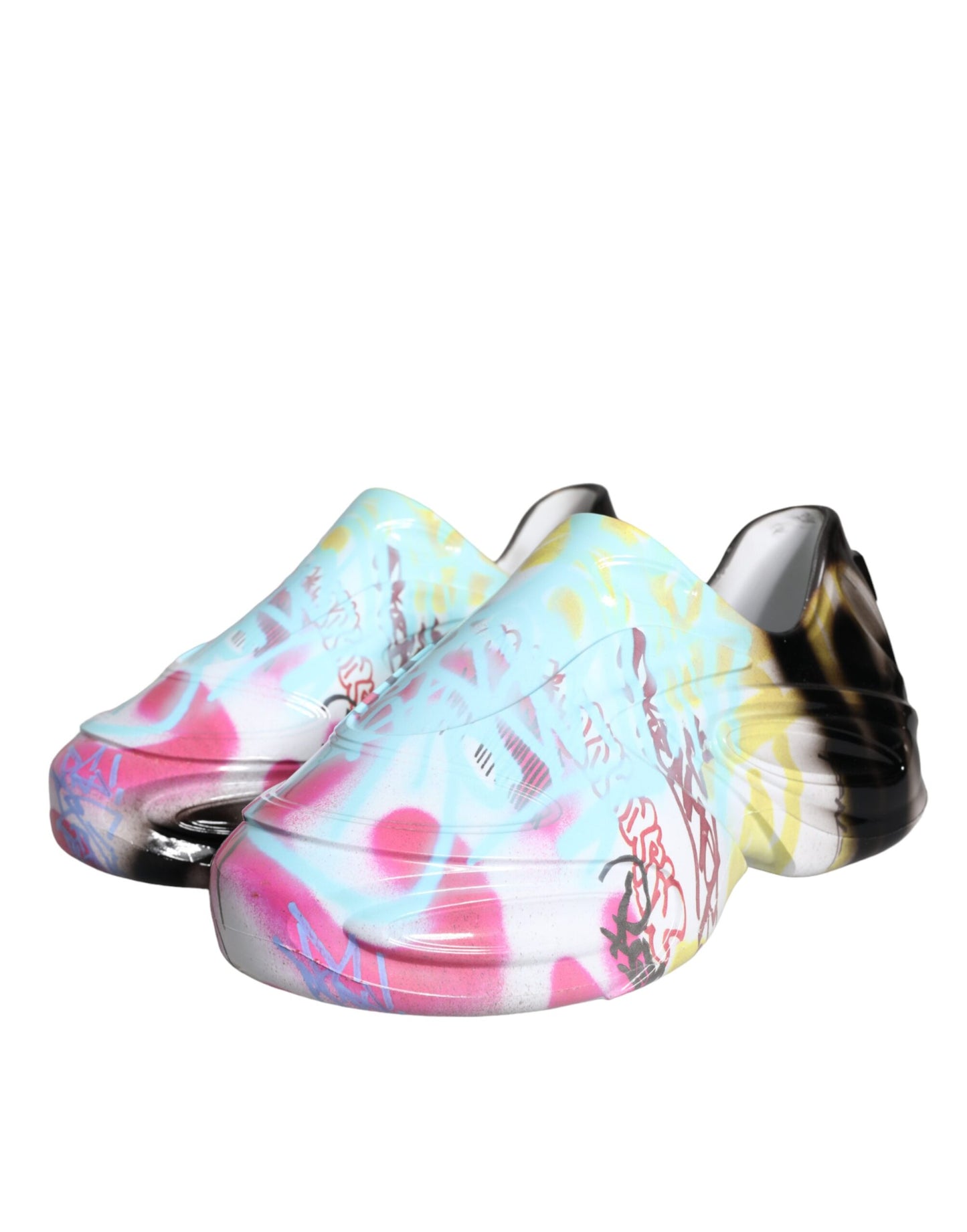 Dolce & Gabbana Multicolor Graffiti Gummi Low Top Turnschuhe Schuhe