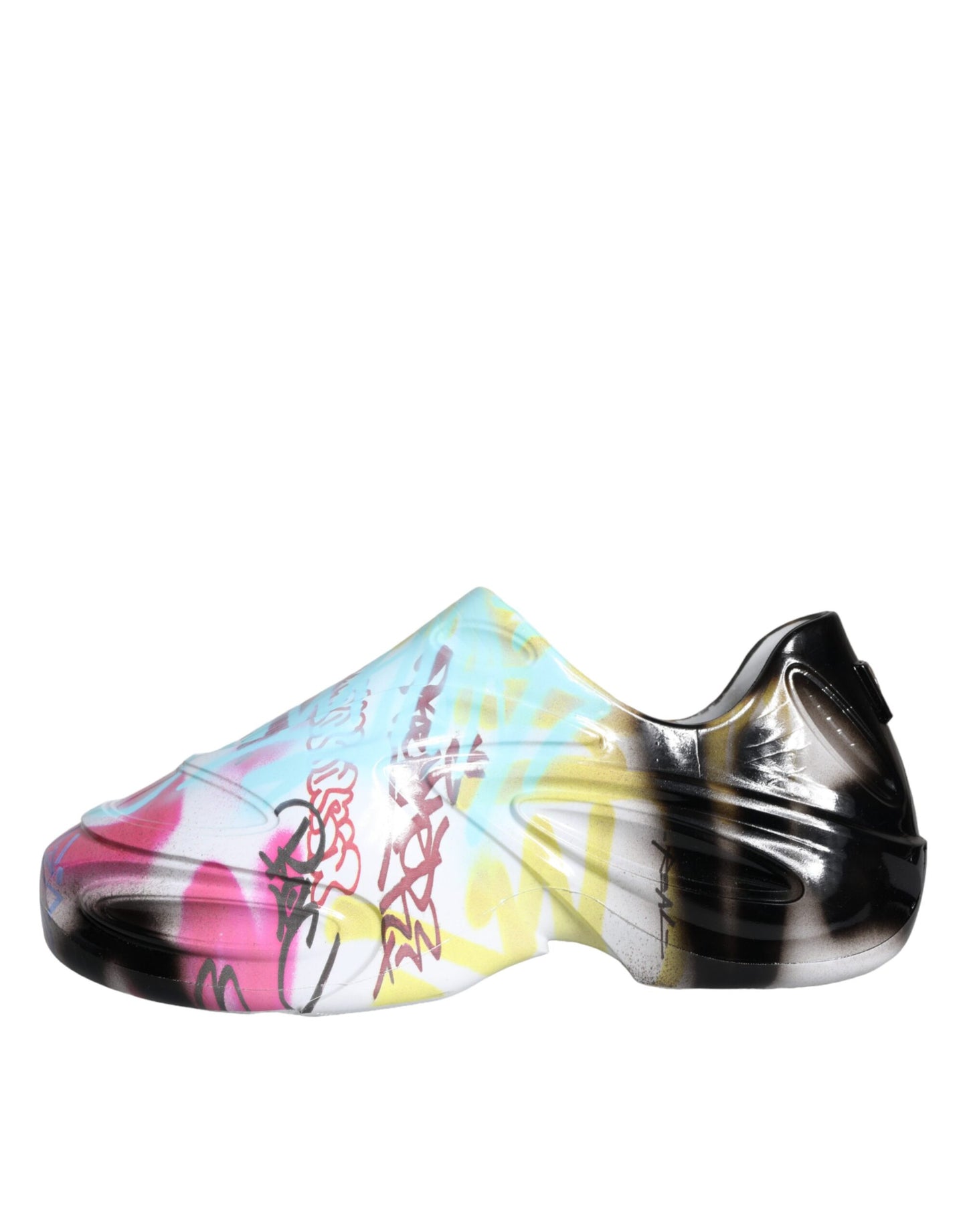 Dolce & Gabbana Multicolor Graffiti Gummi Low Top Turnschuhe Schuhe