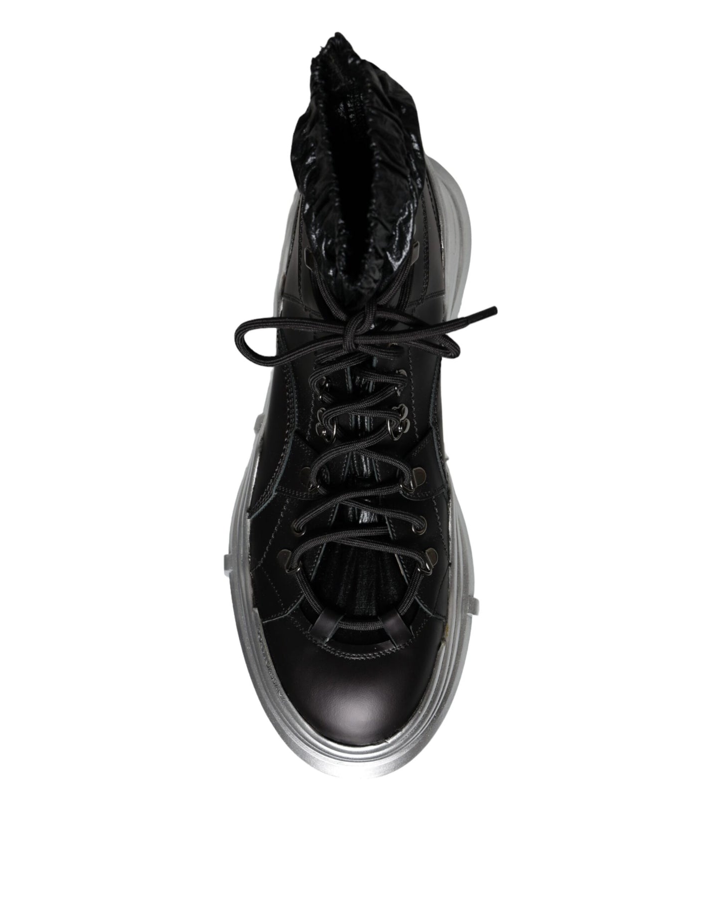 Dolce & Gabbana Schwarz Nylon Galileo High Top Turnschuhe Schuhe