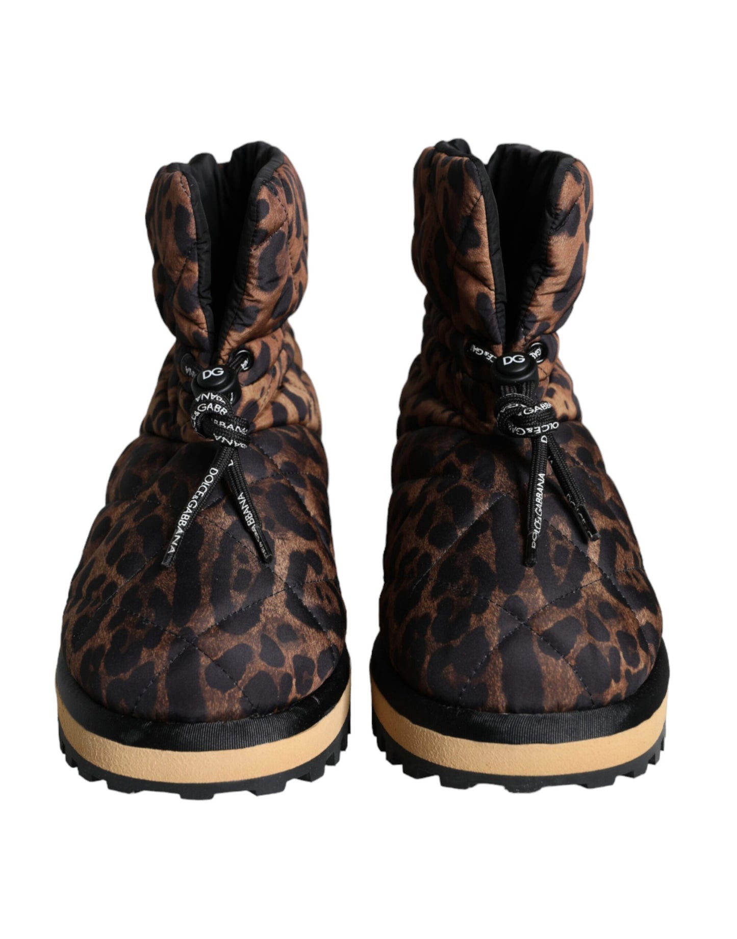 Dolce & Gabbana Braune Leopard-Stiefeletten Gepolsterte Schuhe