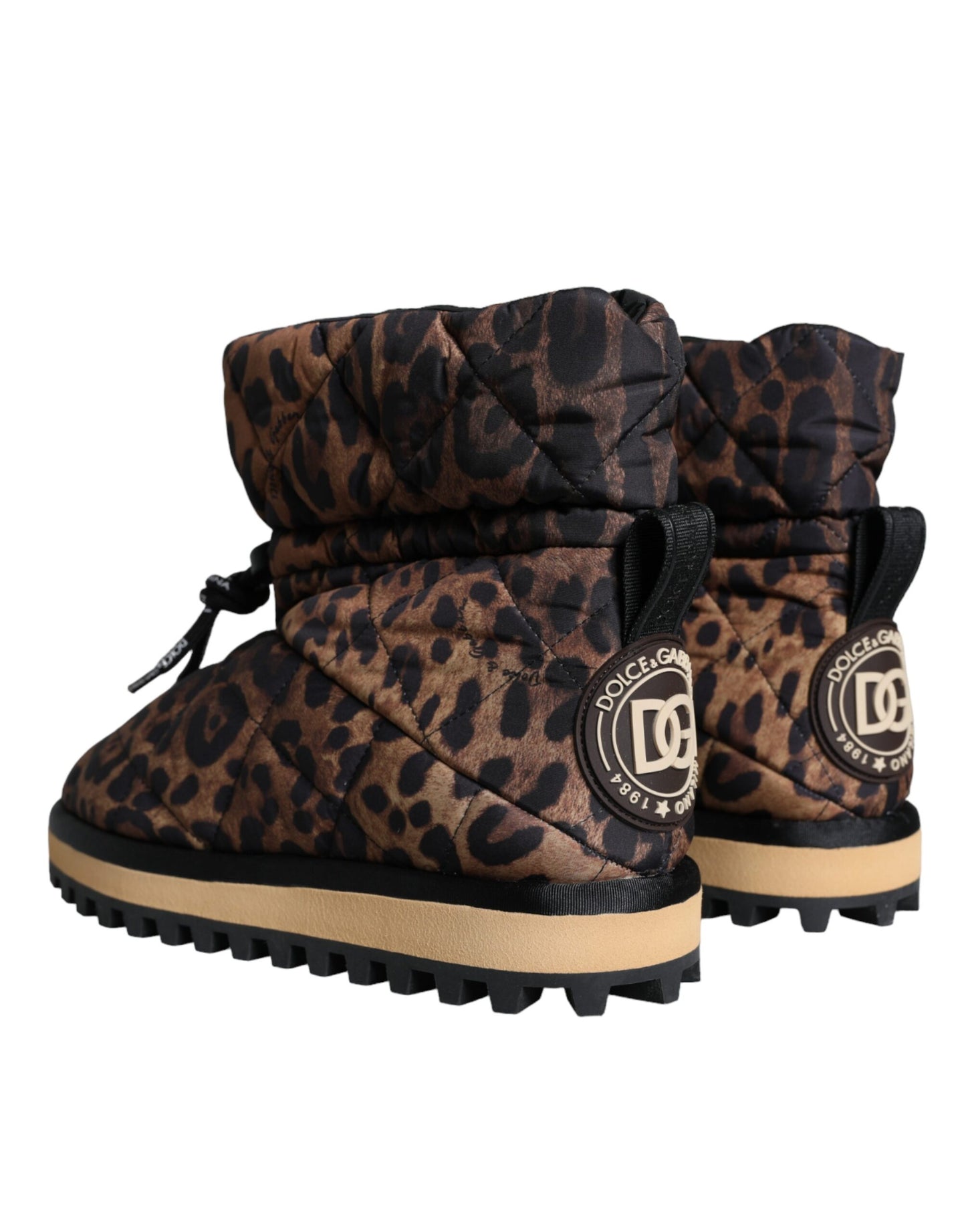 Dolce & Gabbana Braune Leopard-Stiefeletten Gepolsterte Schuhe