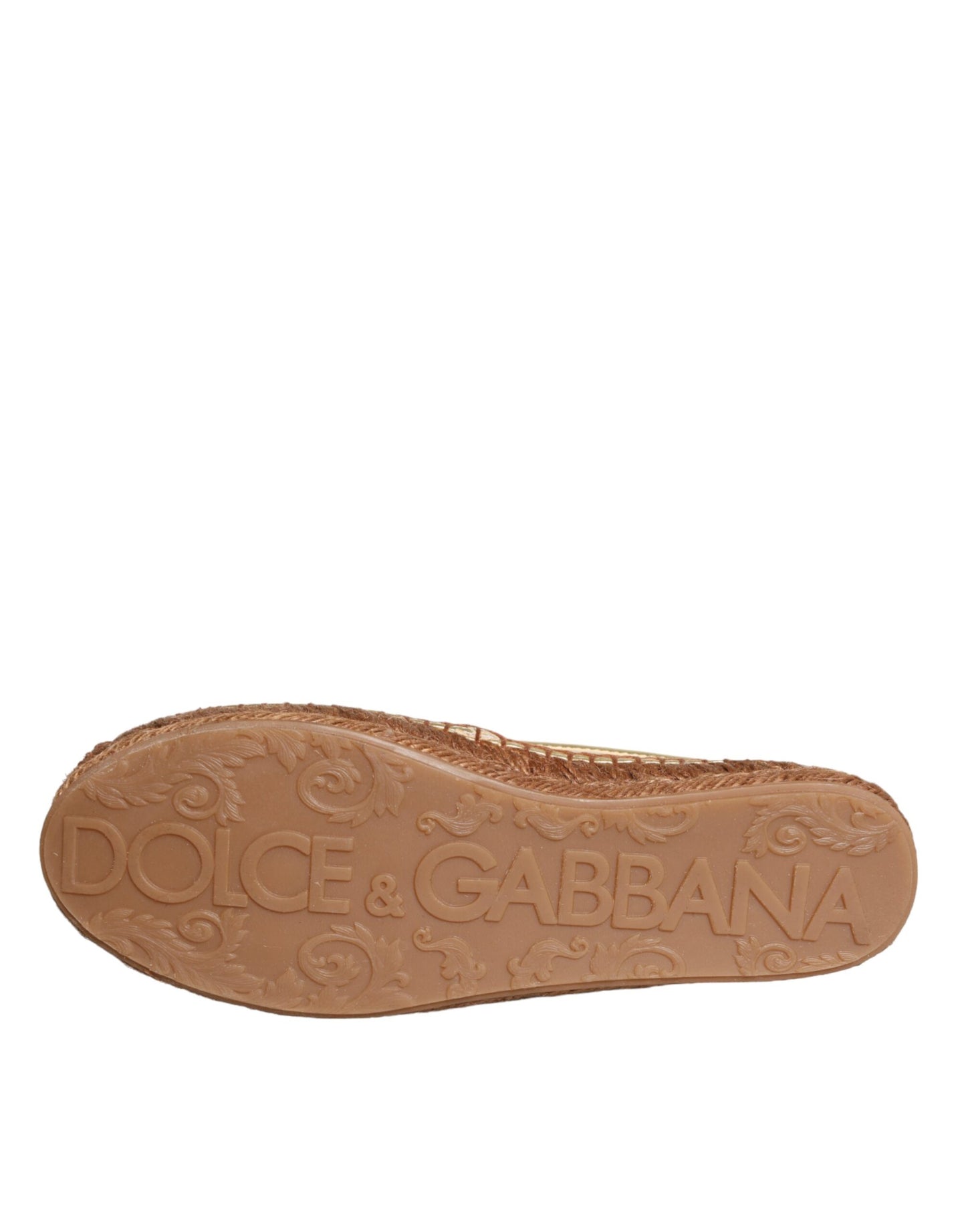 Dolce & Gabbana Gold Leder Loafers Flats Espadrille Schuhe