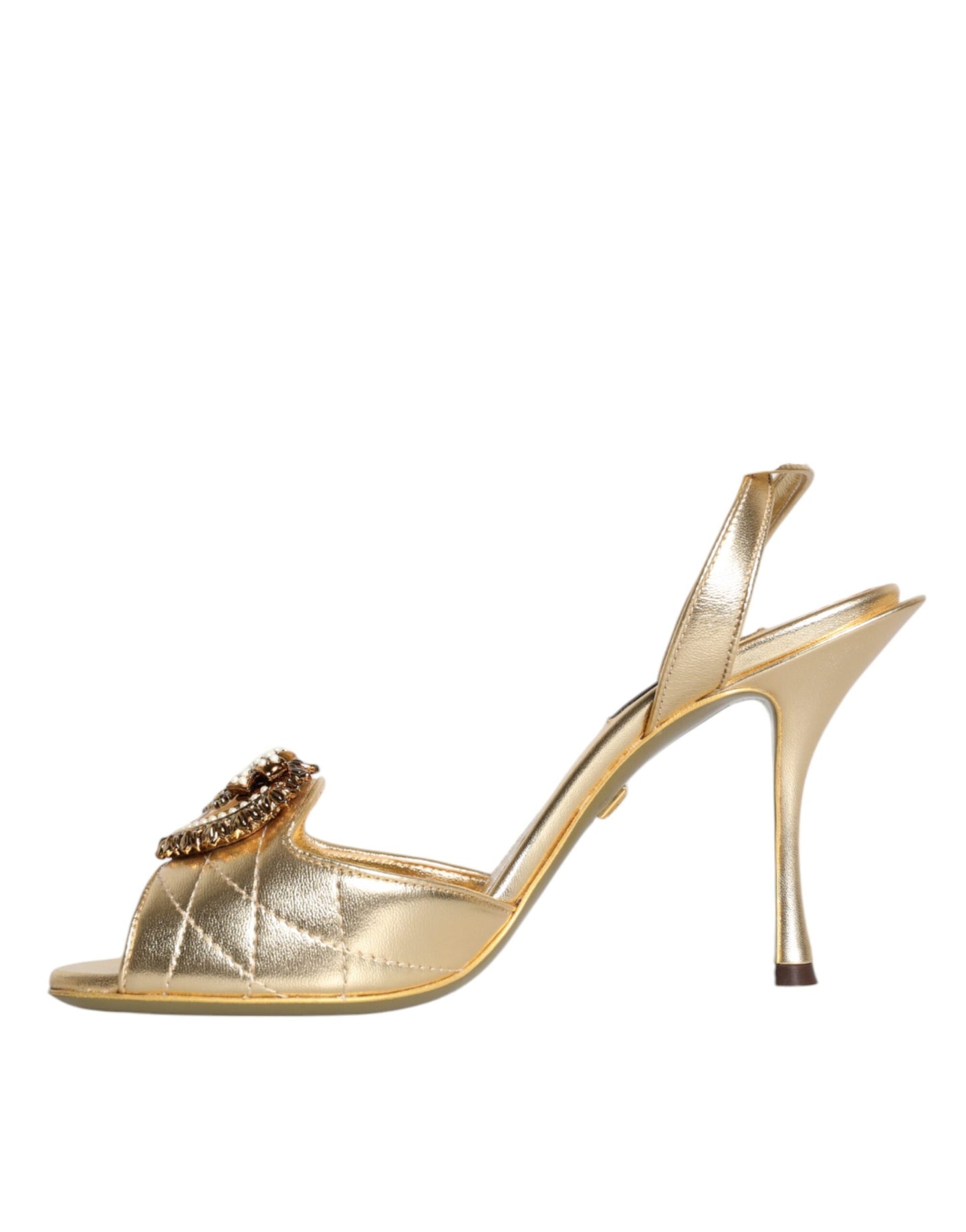 Dolce & Gabbana Gold Devotion Verschönerte Keira Sandalen Schuhe