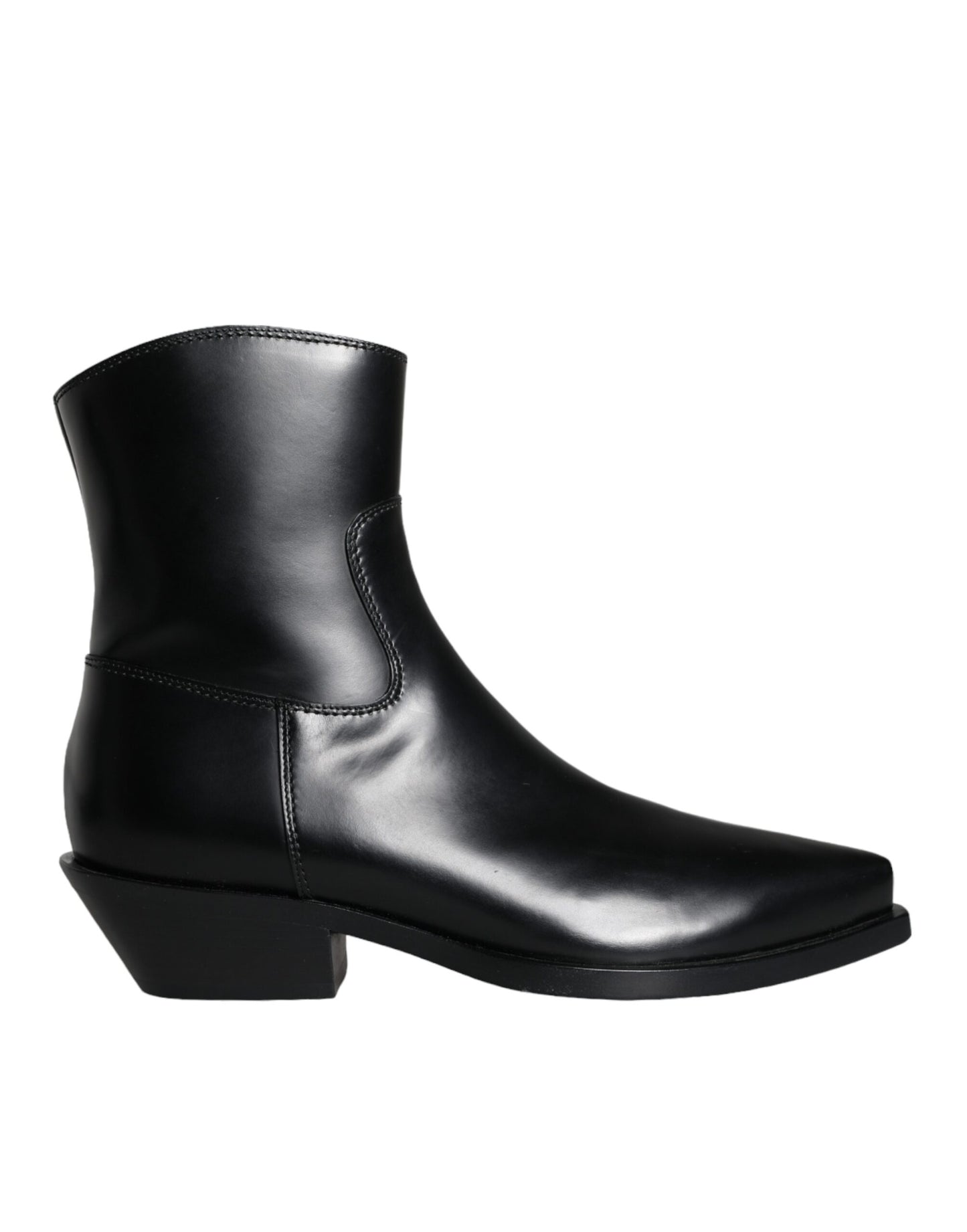 Dolce & Gabbana Schwarze Leder Stiefeletten Booties Schuhe