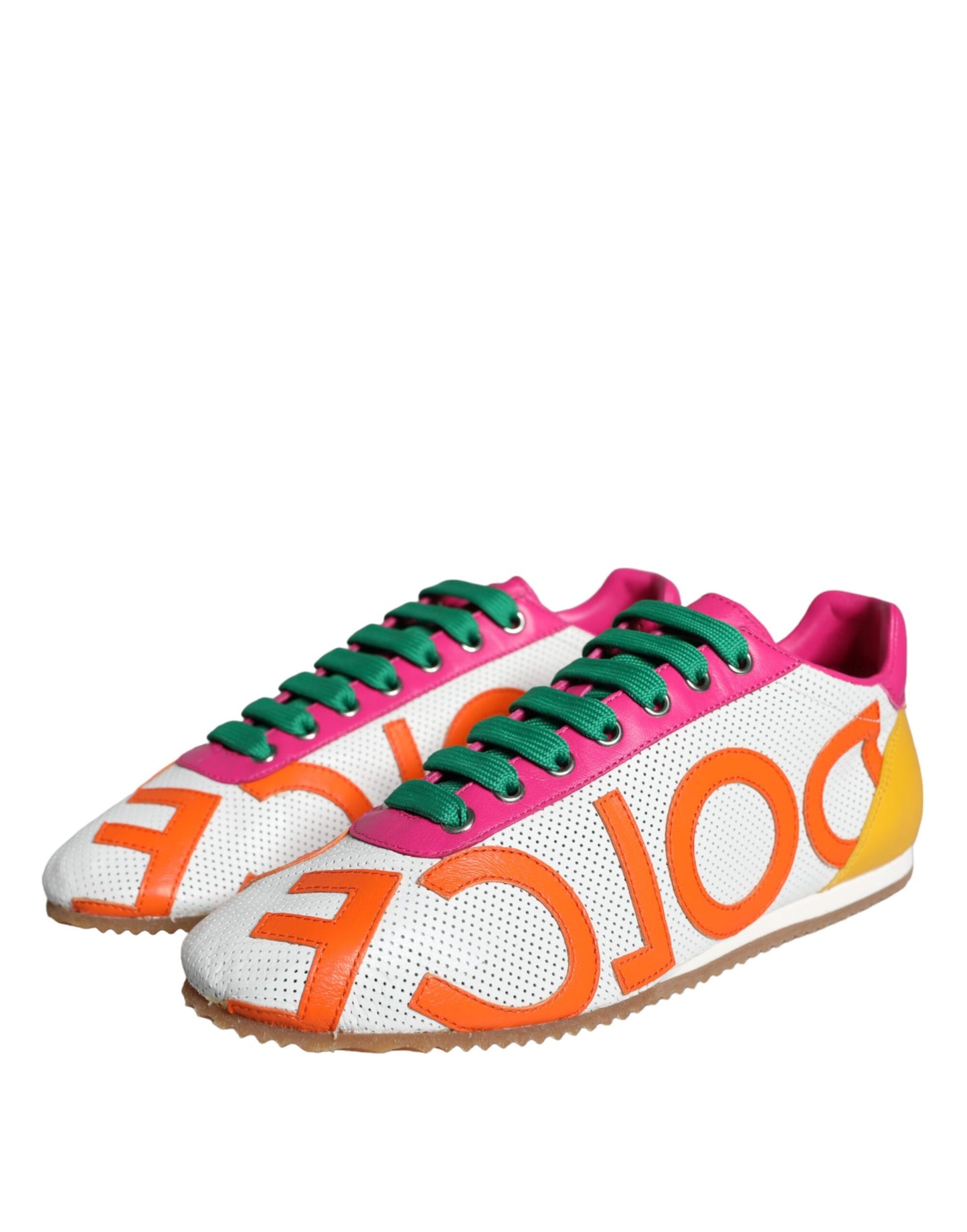 Dolce & Gabbana Multicolor Leder Logo Casual Turnschuhe Schuhe