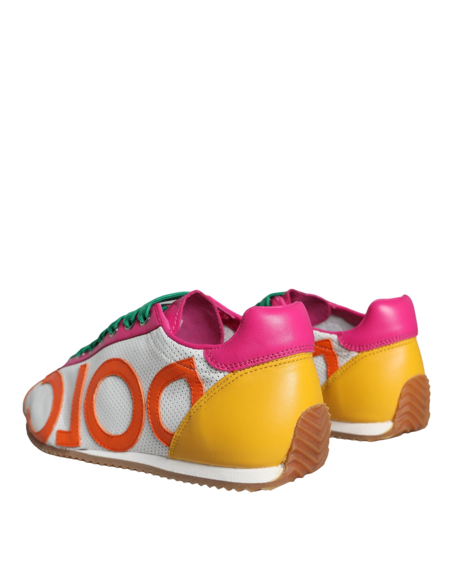 Dolce & Gabbana Multicolor Leder Logo Casual Turnschuhe Schuhe