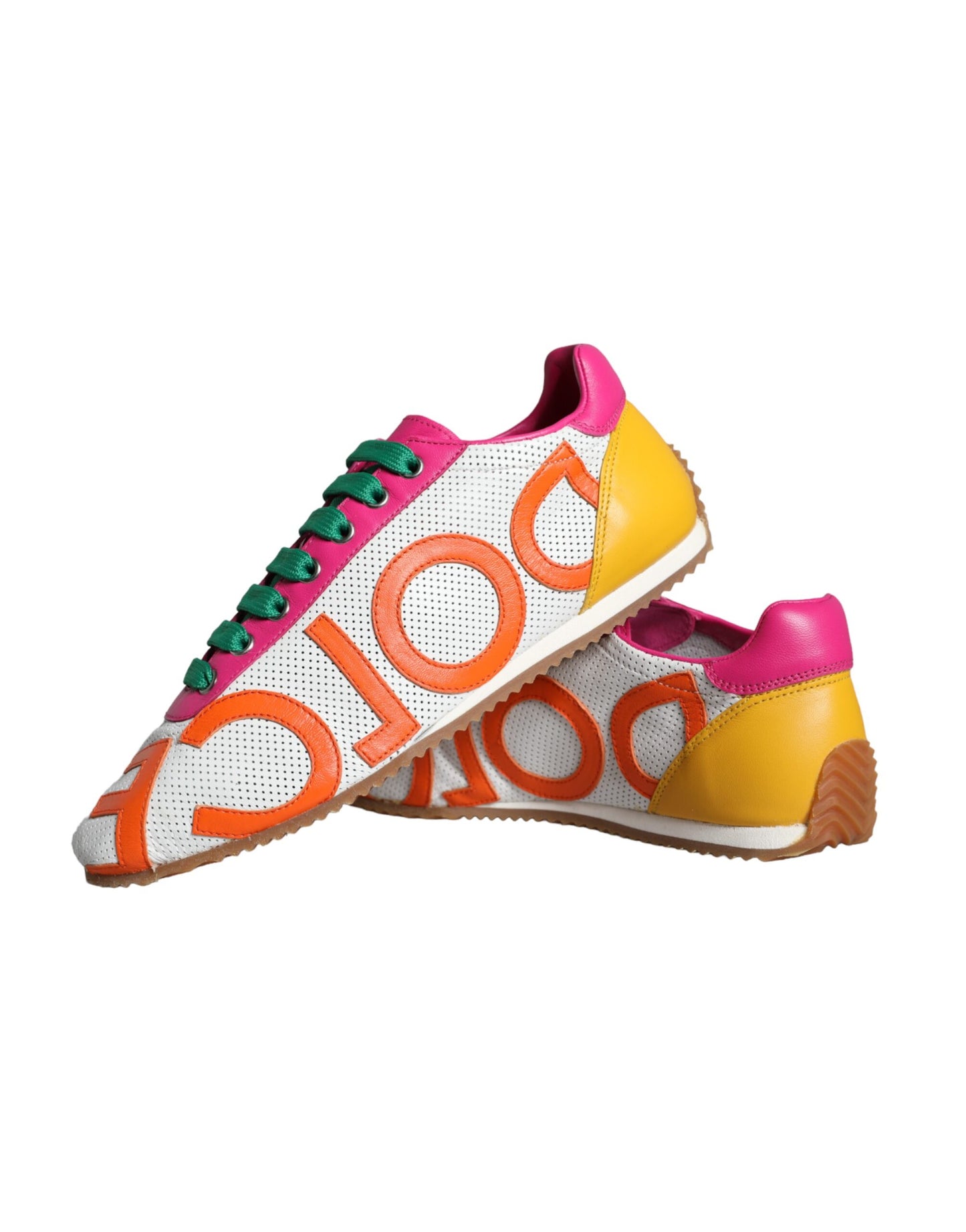 Dolce & Gabbana Multicolor Leder Logo Casual Turnschuhe Schuhe