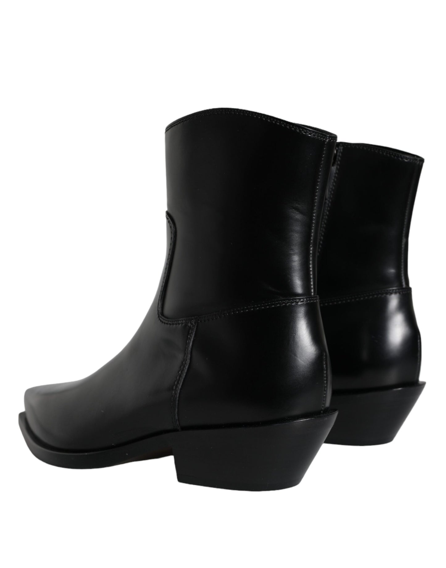 Dolce & Gabbana Schwarze Leder Stiefeletten Booties Schuhe