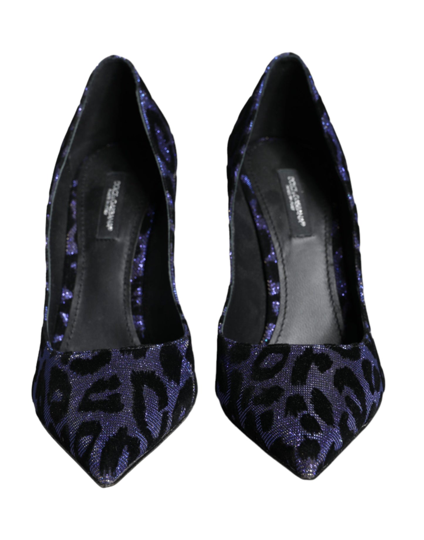 Dolce & Gabbana Dunkelblau Leopard Lurex Heels Pumps Schuhe