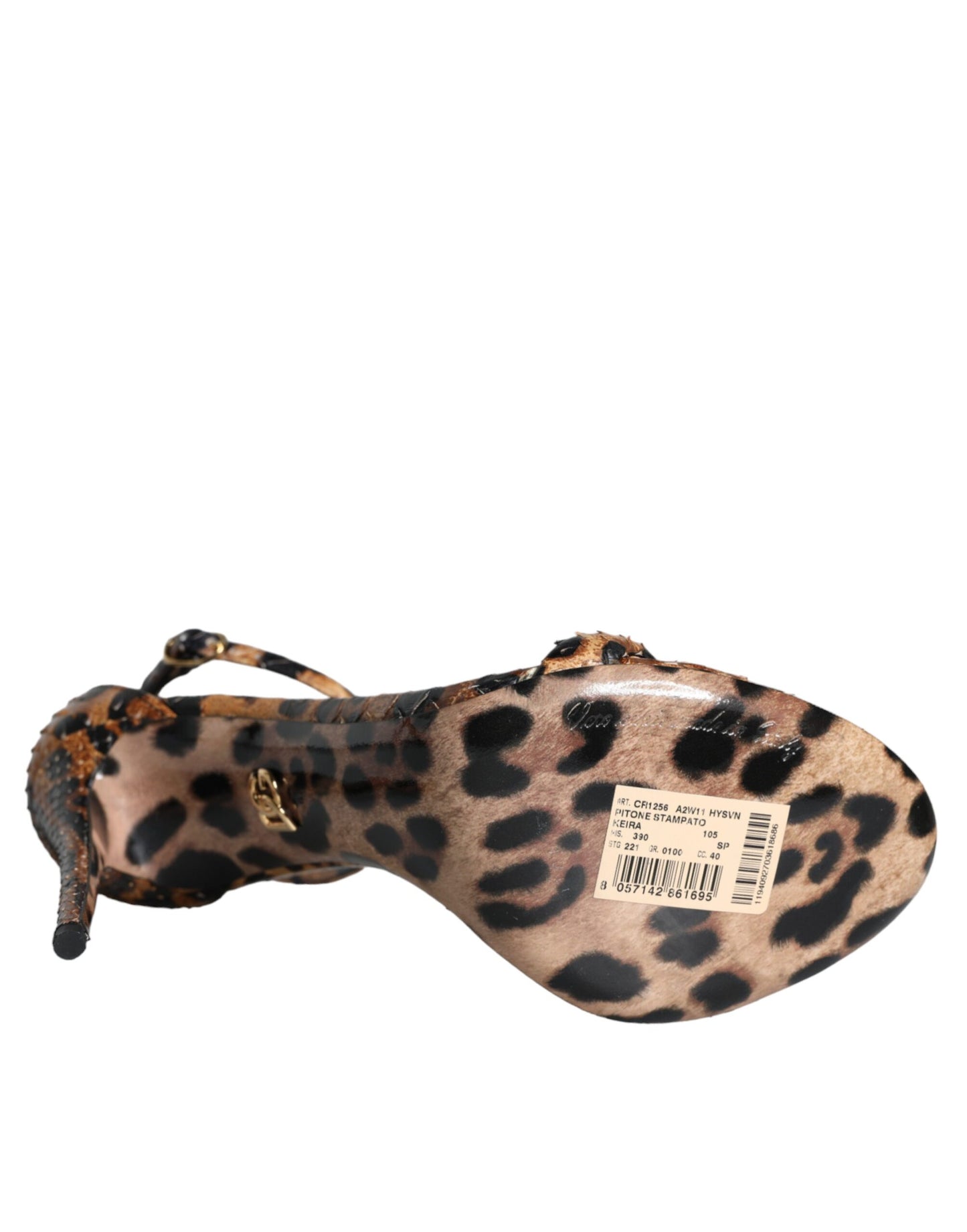 Dolce & Gabbana Braune Leopard Leder Riemchensandalen Schuhe