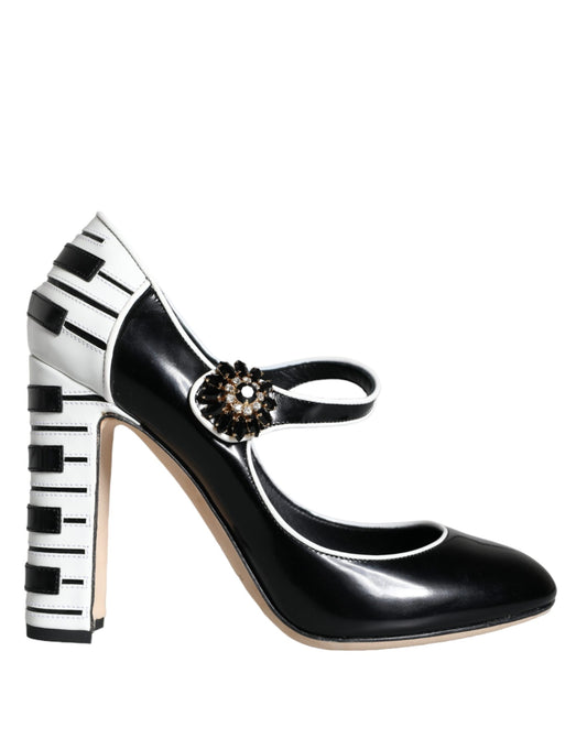 Dolce & Gabbana Schwarz Weiß Piano Keys Mary Janes Heels Schuhe