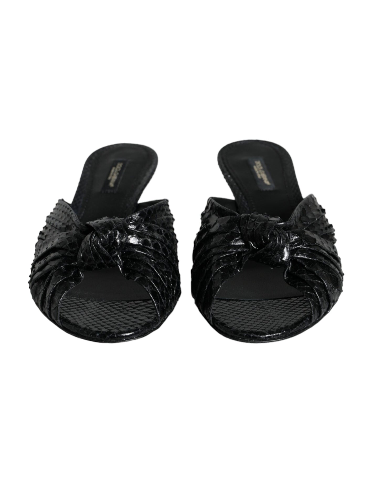 Dolce & Gabbana Schwarz Leder Absätze Sandalen Schuhe