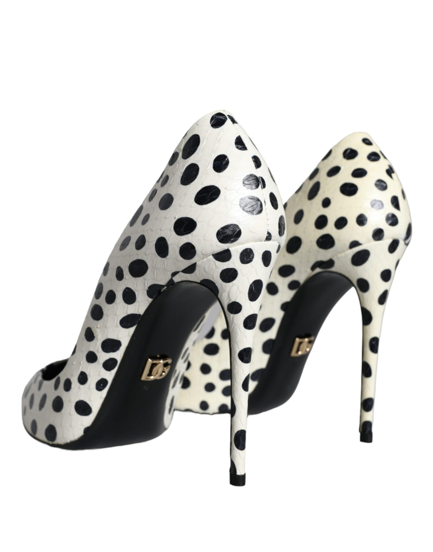 Dolce & Gabbana Schwarz Weiß Polka Dot Leder Pumps Schuhe