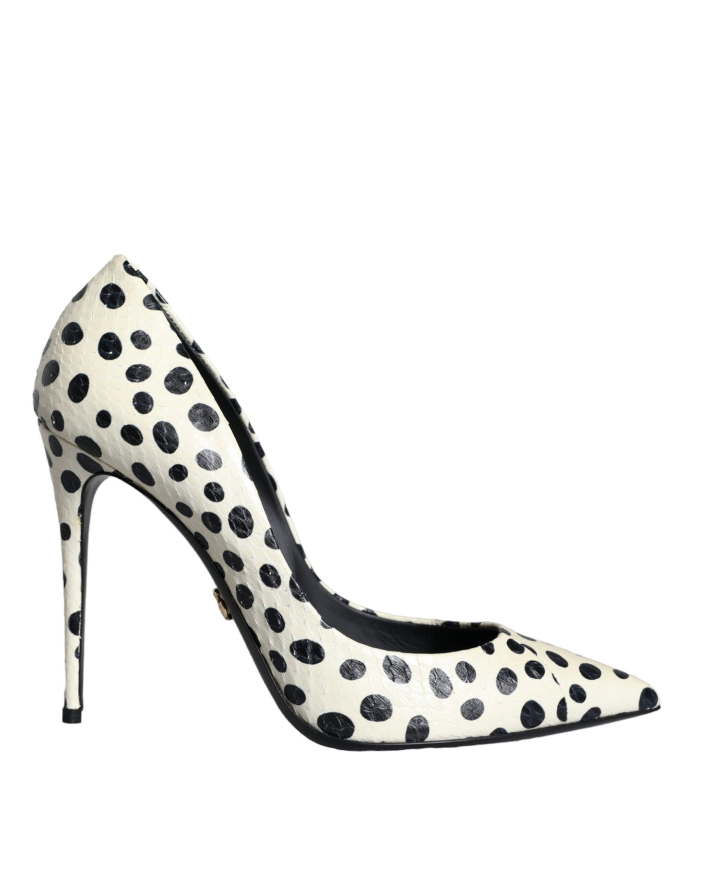 Dolce & Gabbana Schwarz Weiß Polka Dot Leder Pumps Schuhe