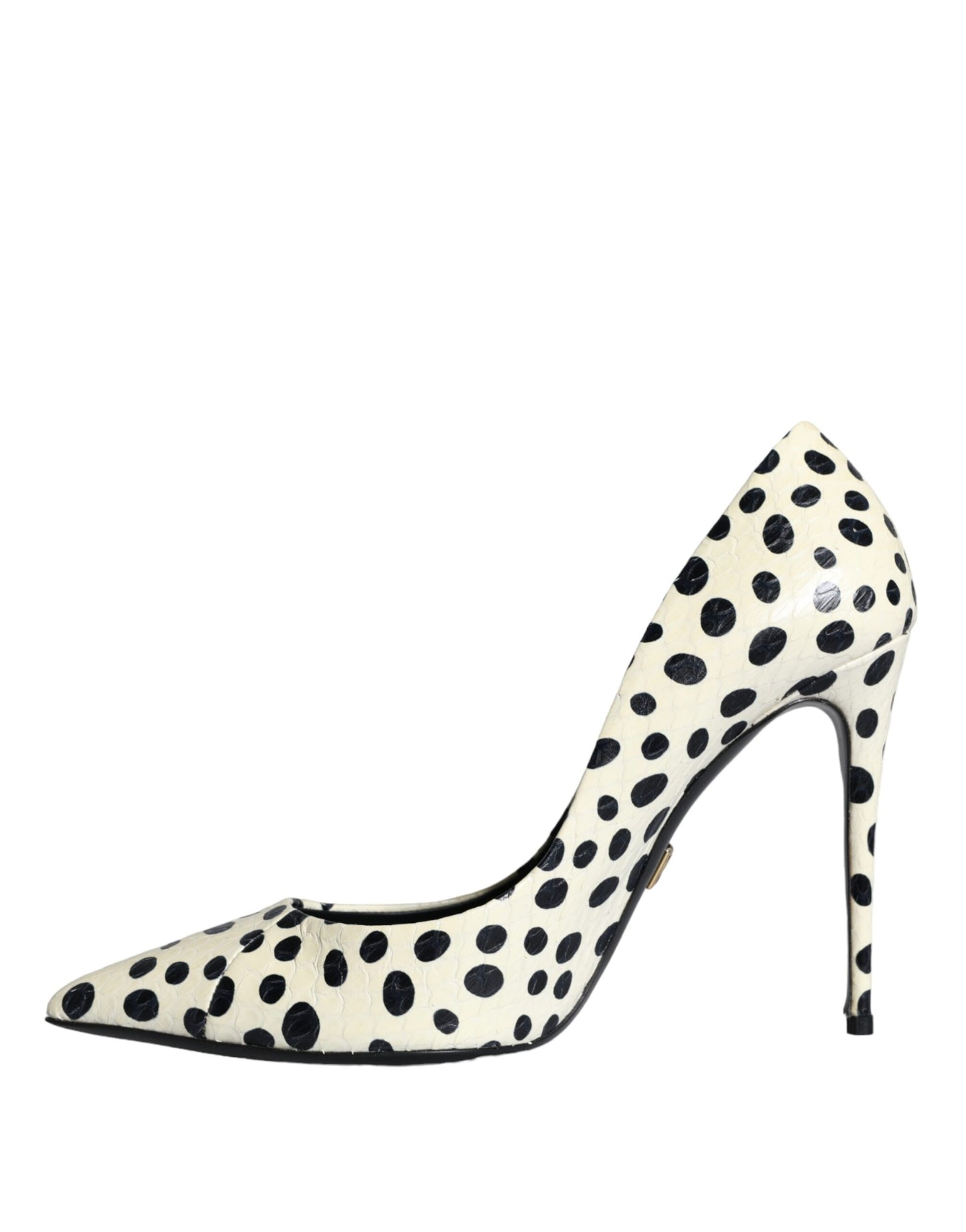 Dolce & Gabbana Schwarz Weiß Polka Dot Leder Pumps Schuhe