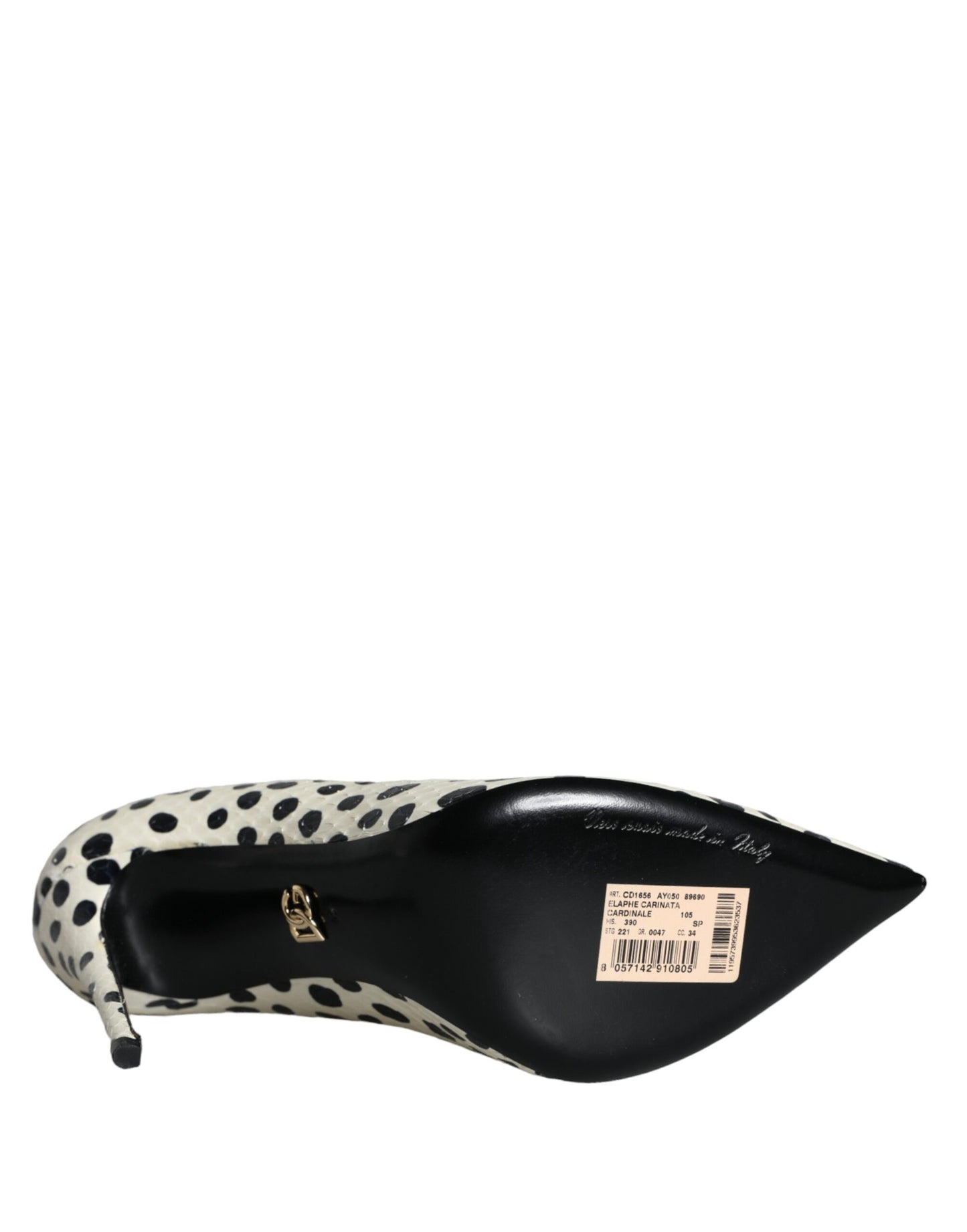 Dolce & Gabbana Schwarz Weiß Polka Dot Leder Pumps Schuhe