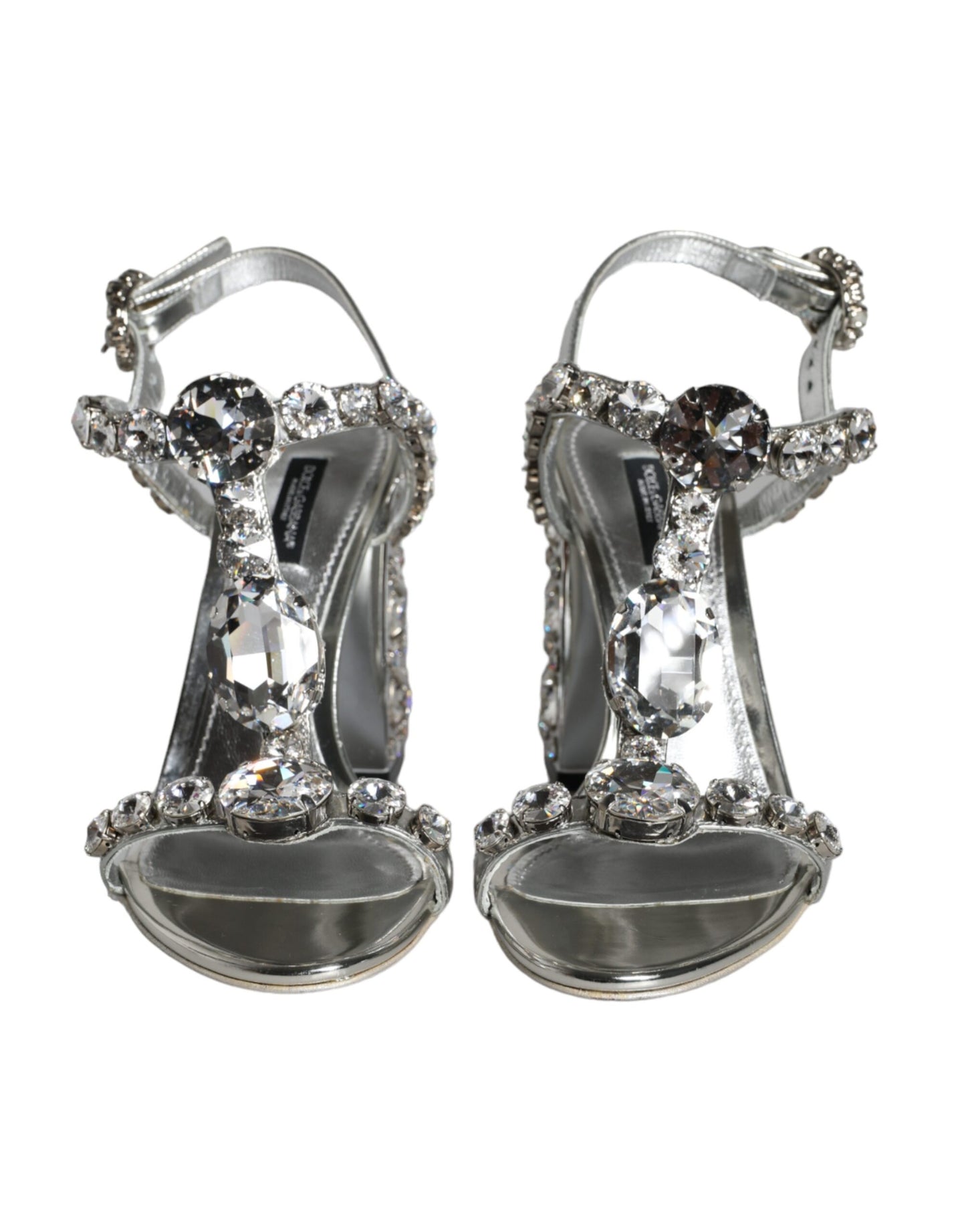 Dolce & Gabbana Silber Kristalle High Heels Sandalen Schuhe