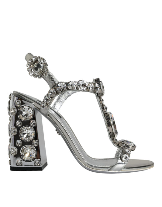 Dolce & Gabbana Silber Kristalle High Heels Sandalen Schuhe