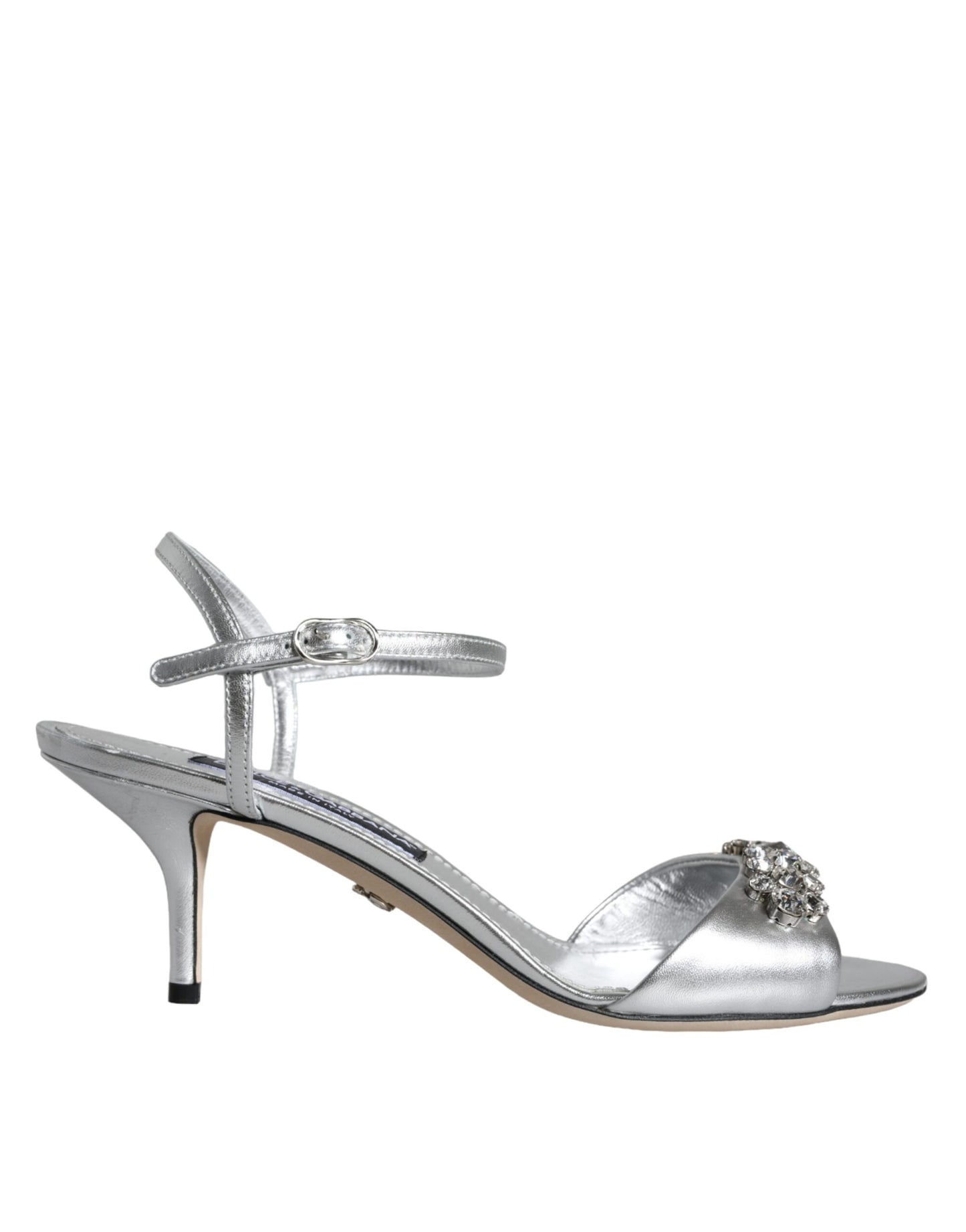 Dolce & Gabbana Silberne Crystal AnkleStrap Keira Sandalen Schuhe