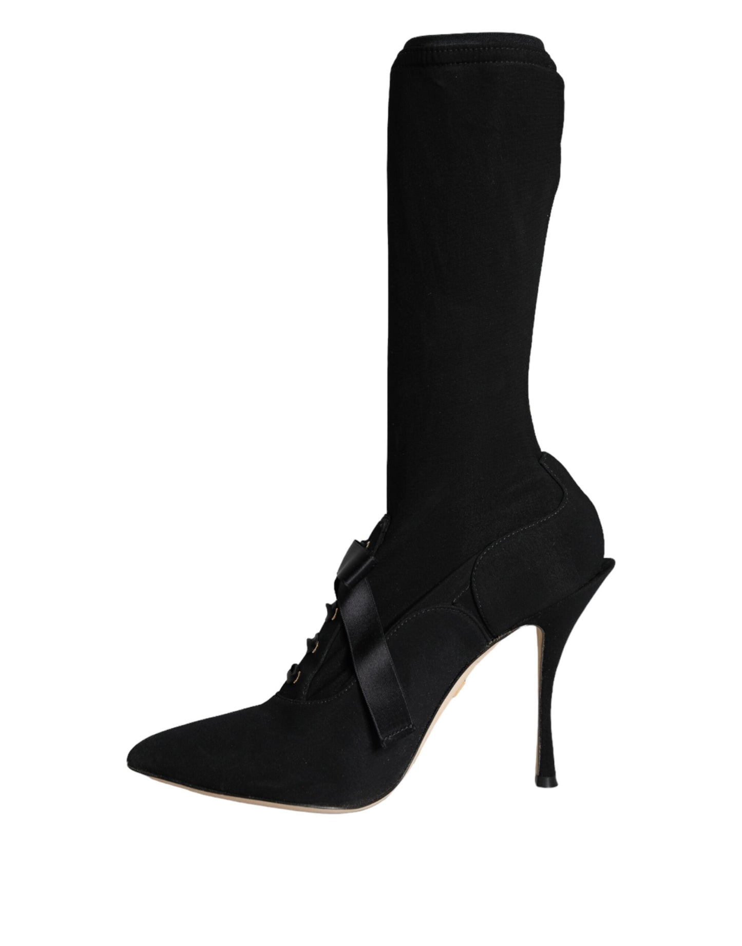 Dolce & Gabbana Schwarz Stiletto Heels Mid Calf Stiefel Schuhe