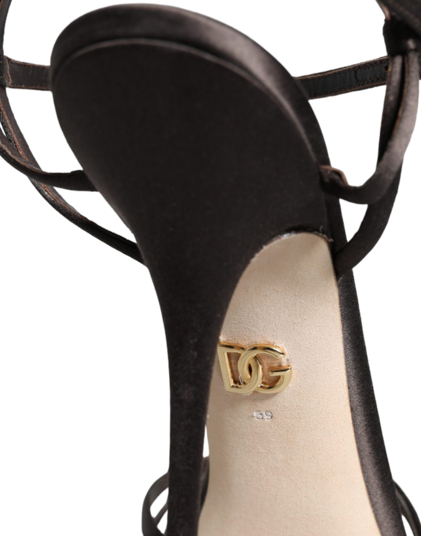 Dolce & Gabbana Brauner Knöchelriemen Stiletto High Heels Sandalen Schuhe