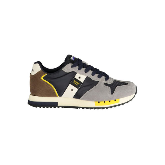 Blauer Graue Polyester Sneaker