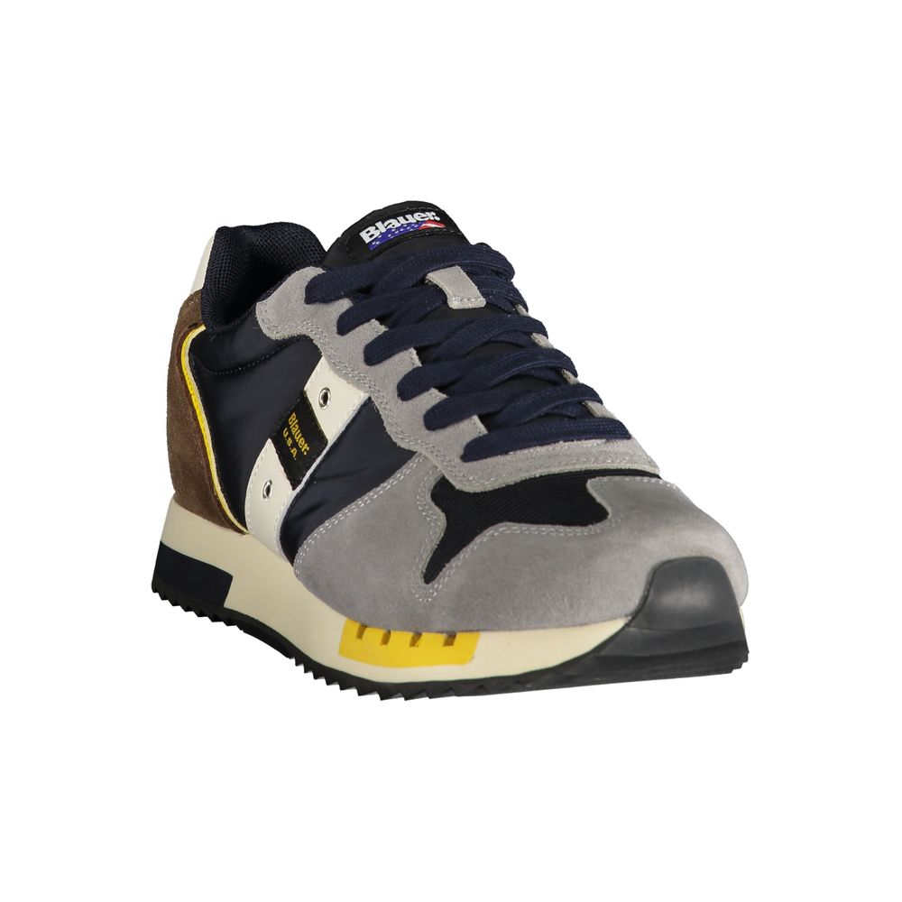 Blauer Graue Polyester Sneaker