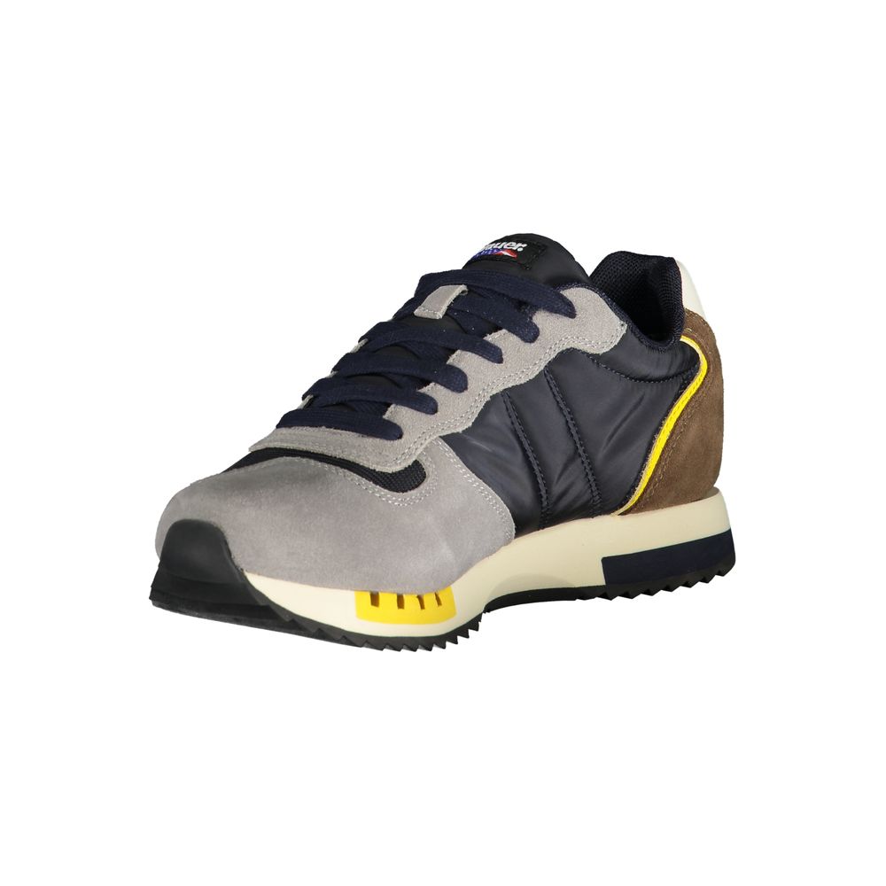 Blauer Graue Polyester Sneaker