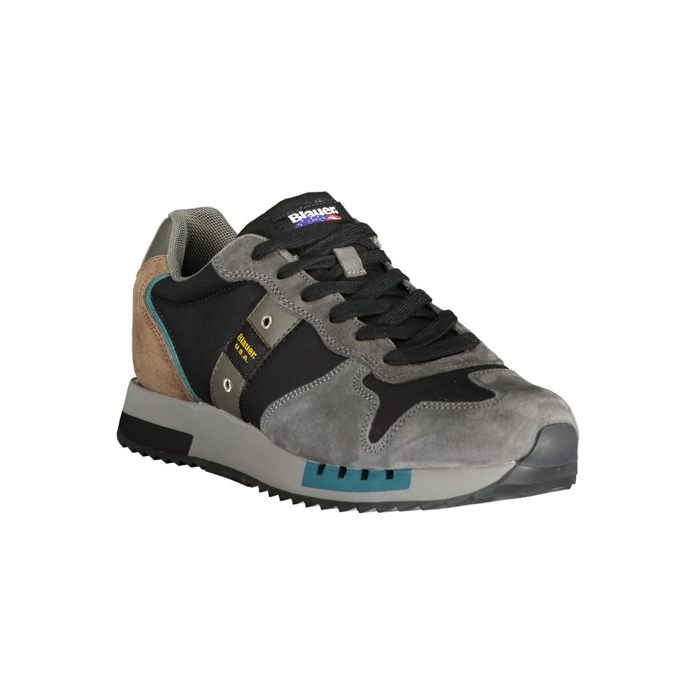 Blauer Graue Polyester Sneaker