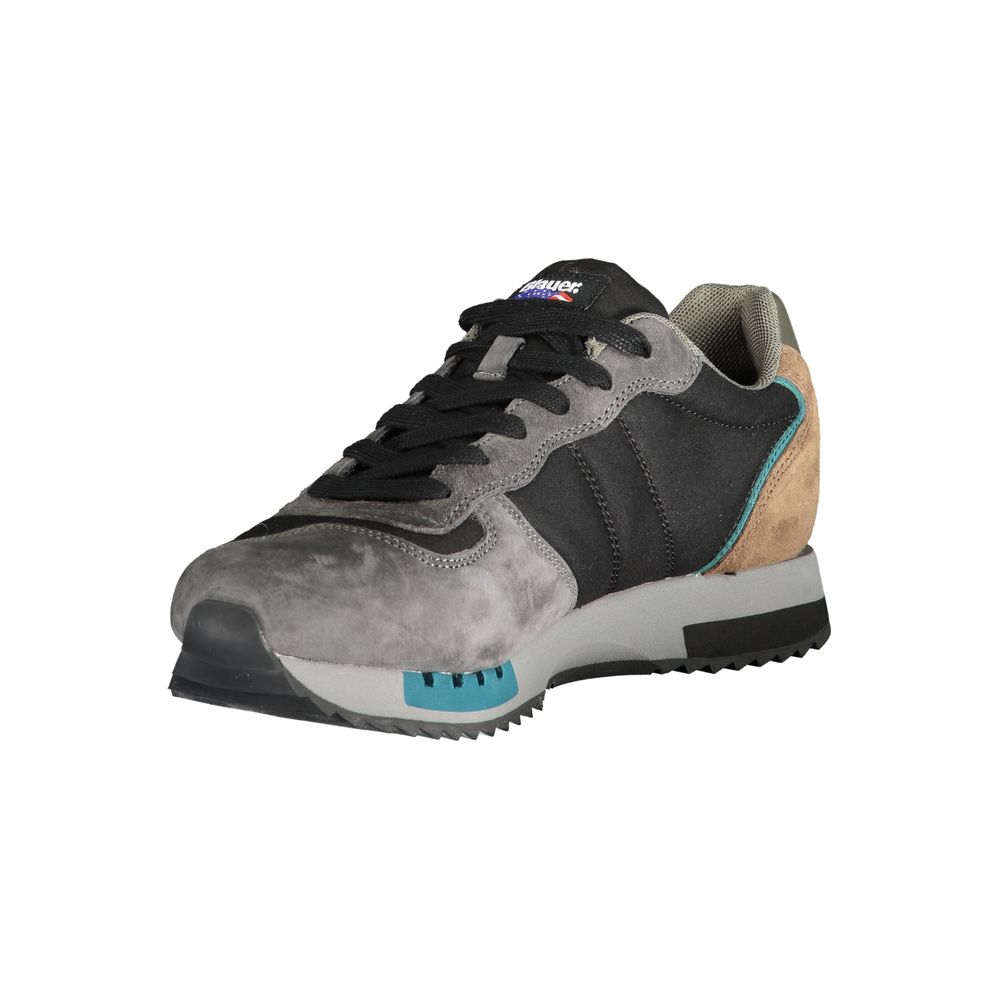 Blauer Graue Polyester Sneaker