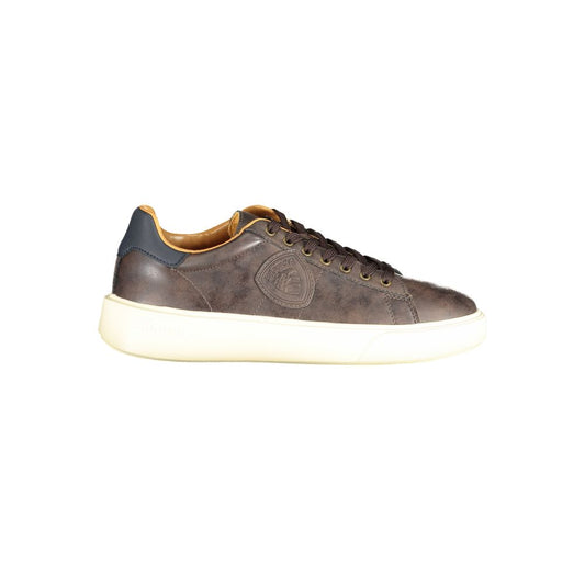 Blauer Brauner Polyester Sneaker