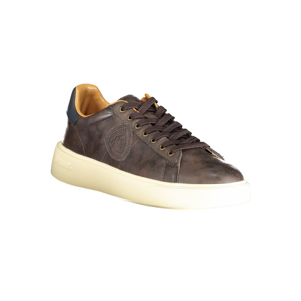 Blauer Brauner Polyester Sneaker