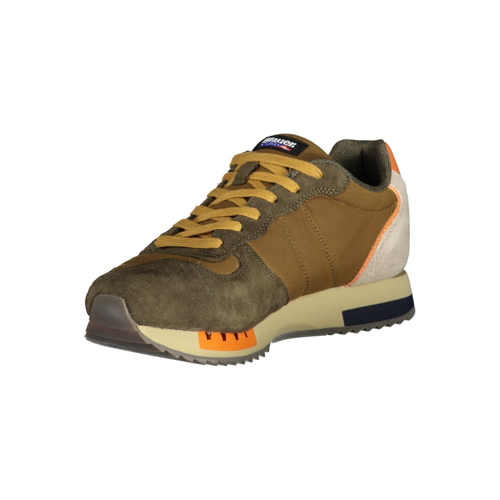 Blauer Brauner Polyester Sneaker