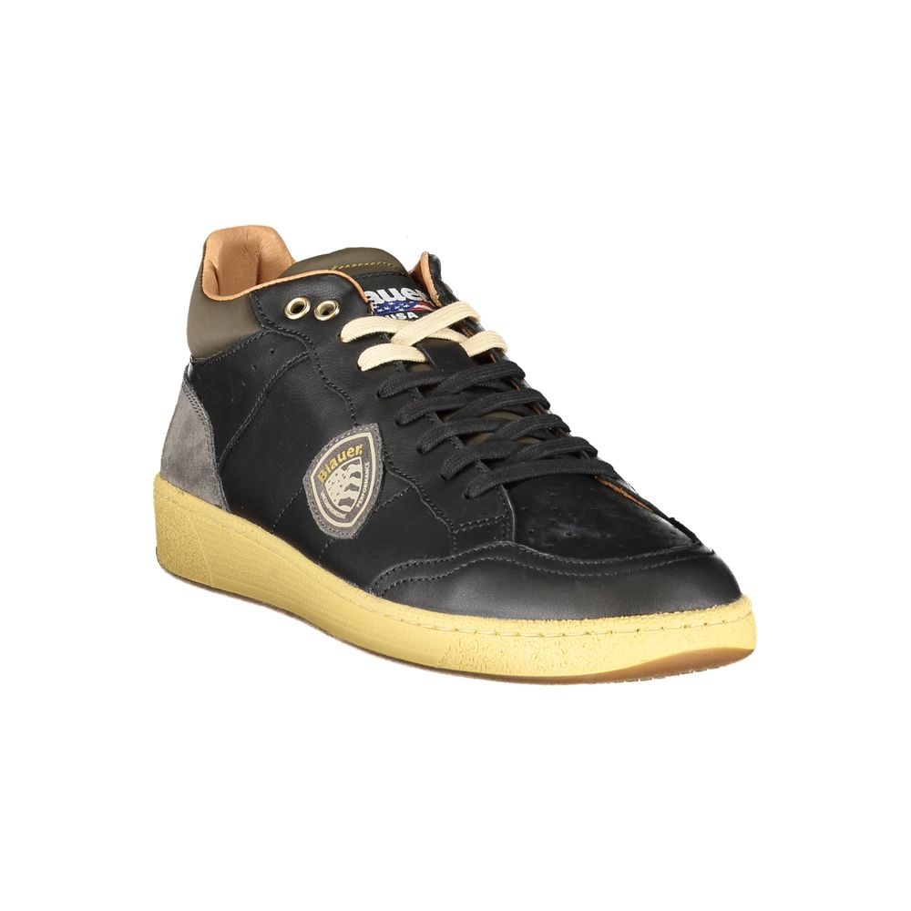 Blauer Schwarzer Polyester Sneaker