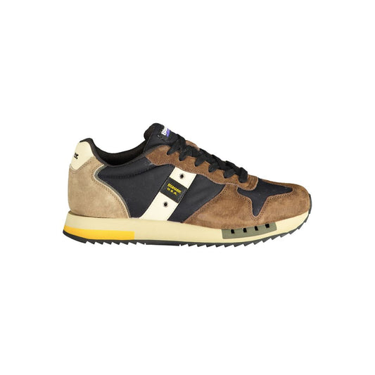 Blauer Brauner Polyester Sneaker