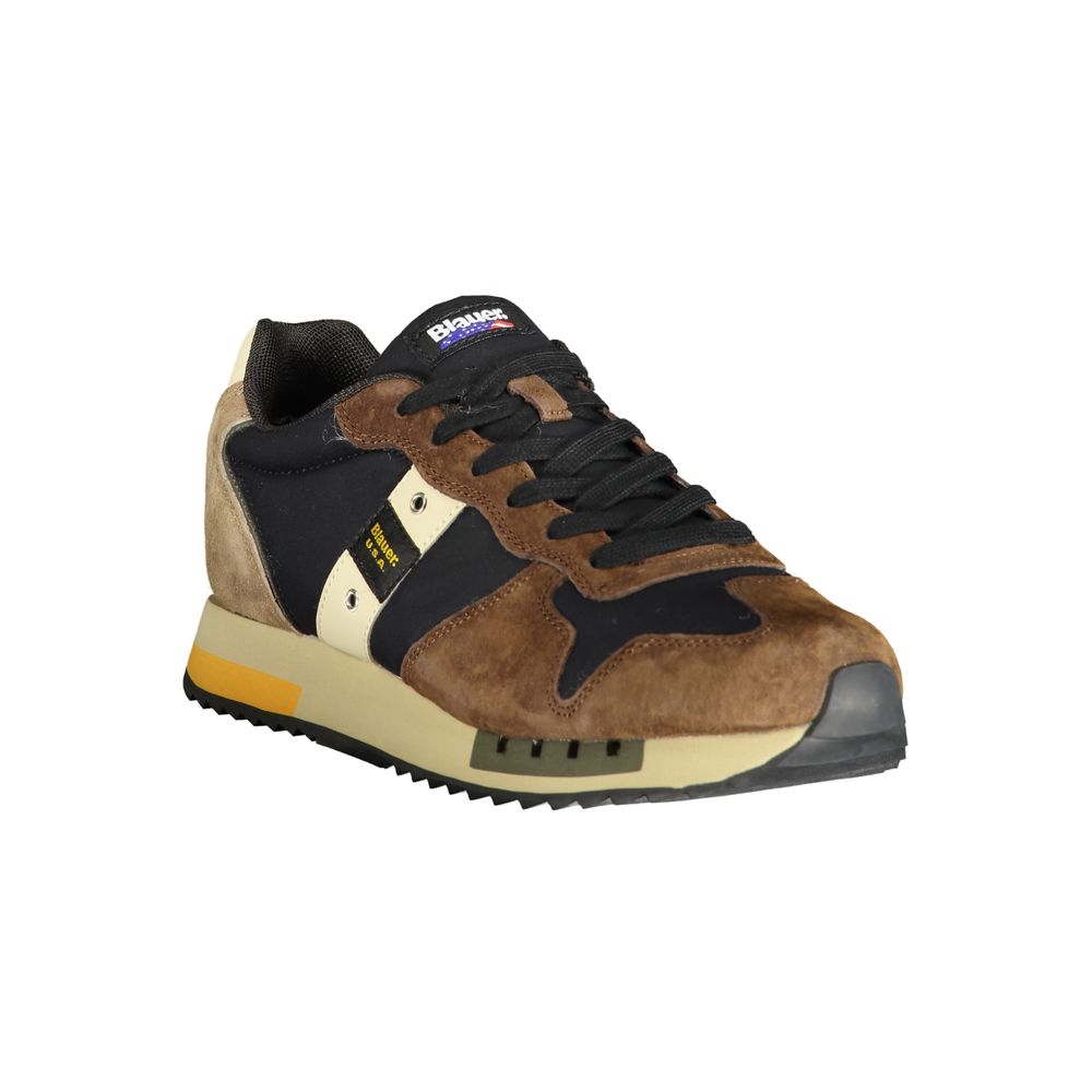 Blauer Brauner Polyester Sneaker