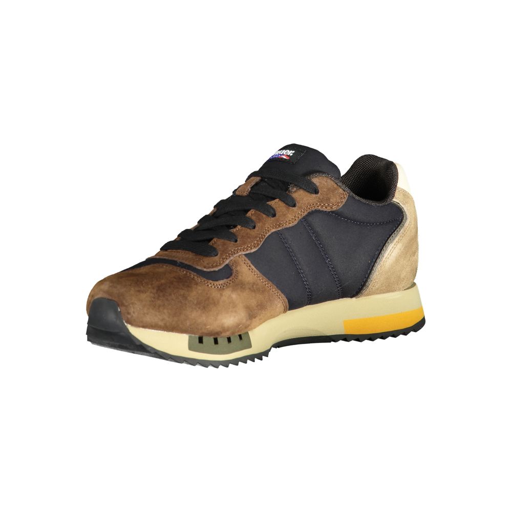 Blauer Brauner Polyester Sneaker