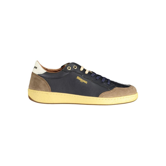 Blauer Brauner Polyester Sneaker