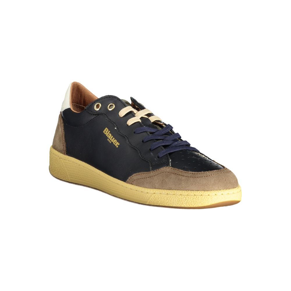 Blauer Brauner Polyester Sneaker